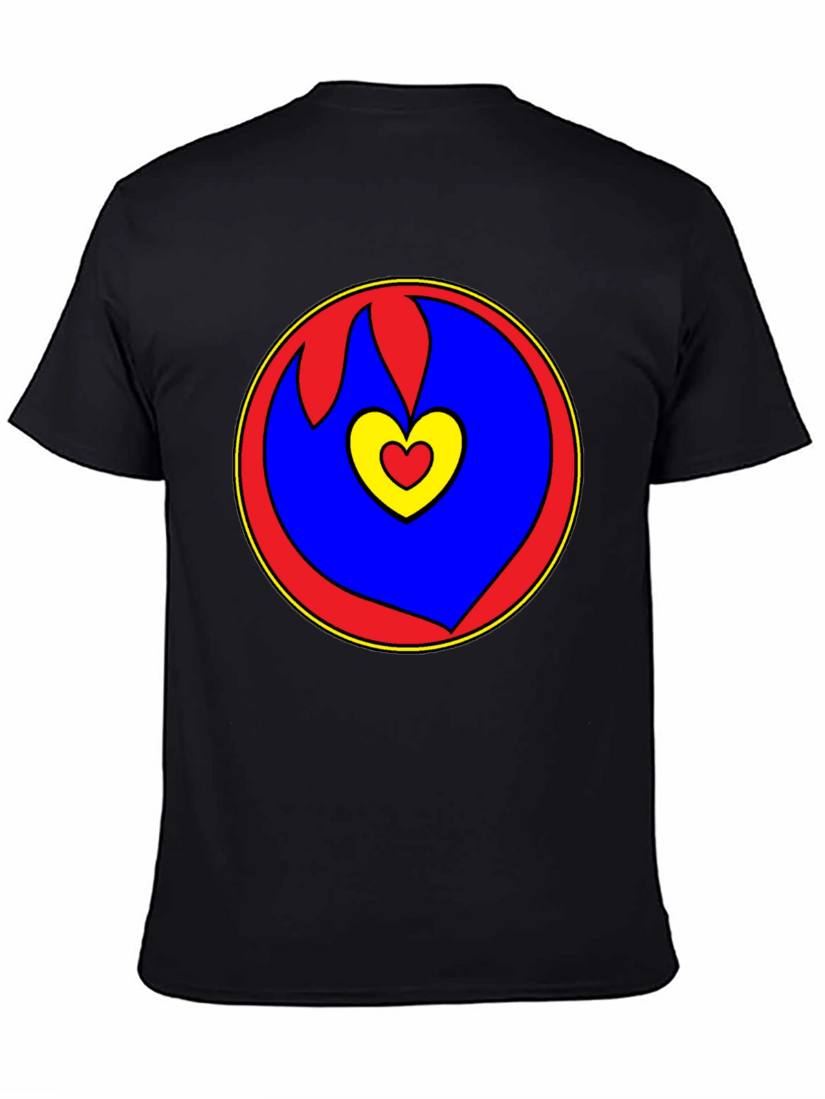 Heart Circle Graphic Tee - Black Casual Shirt