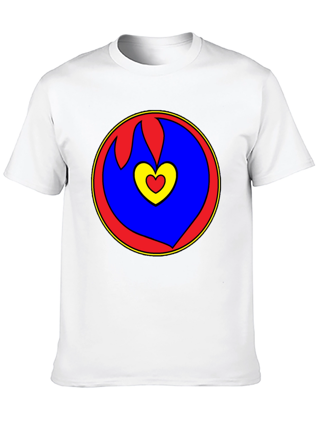 Heart Circle Graphic Tee - Black Casual Shirt