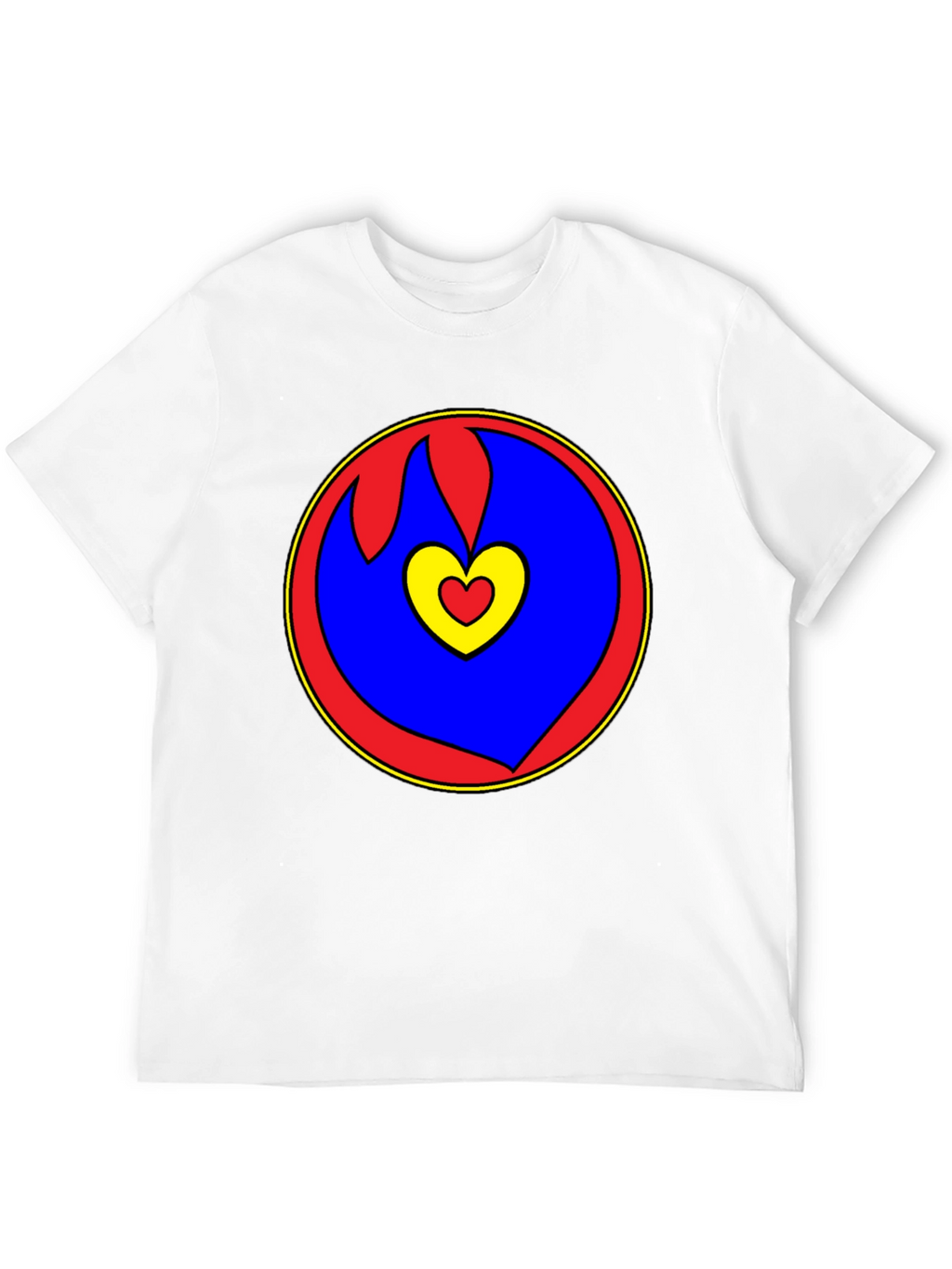 Heart Circle Graphic Tee - Black Casual Shirt
