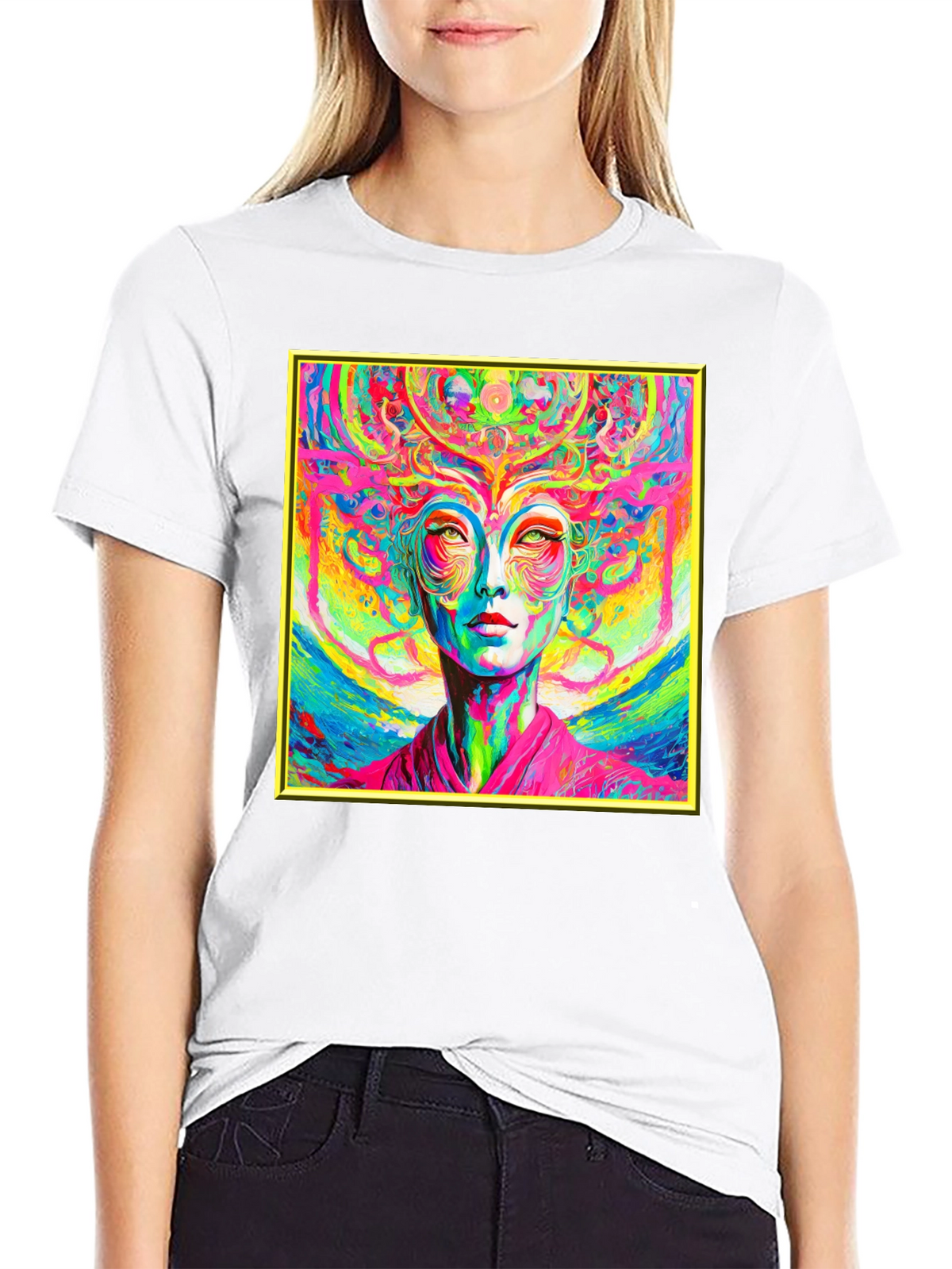 Psychedelic Woman Graphic T-Shirt - Vivid Art Tee