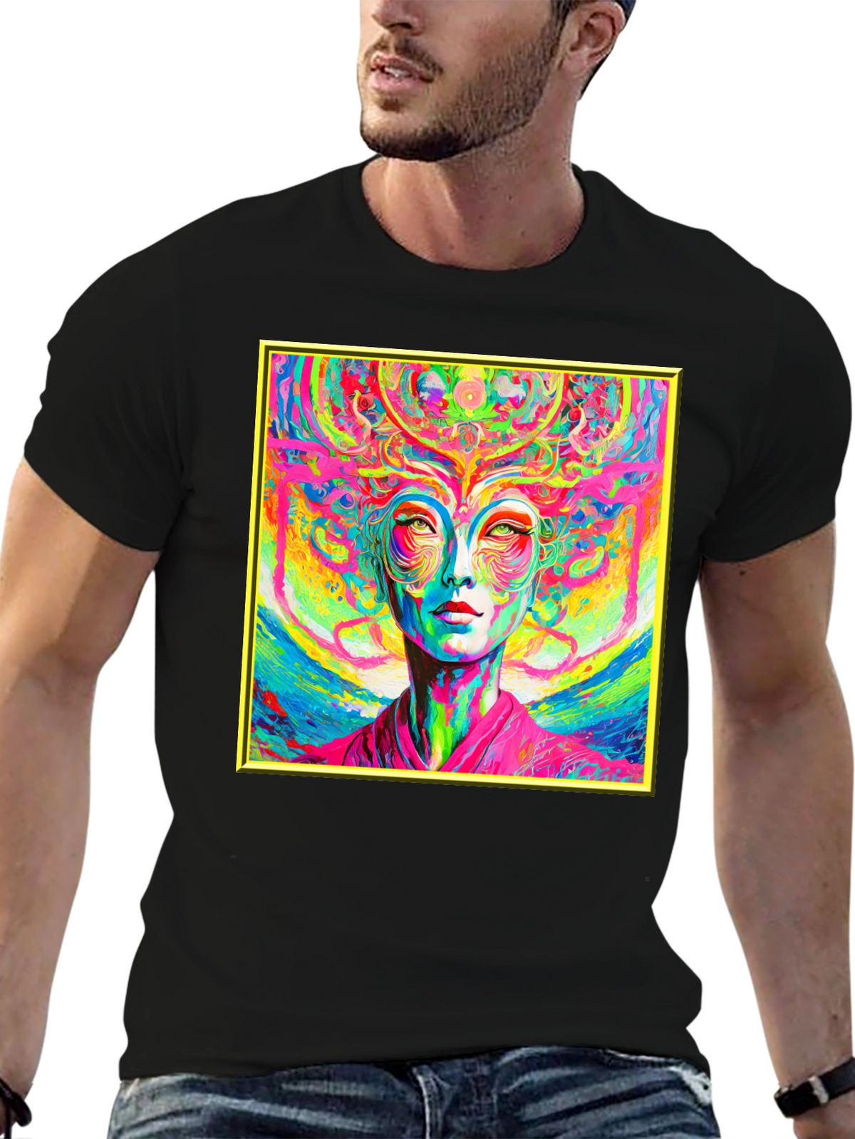 Psychedelic Woman Graphic T-Shirt - Vivid Art Tee