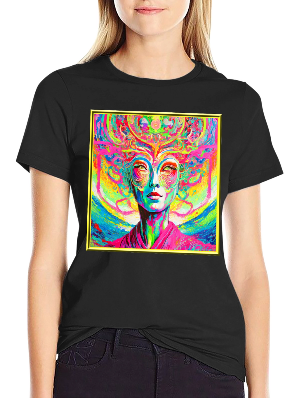 Psychedelic Woman Graphic T-Shirt - Vivid Art Tee