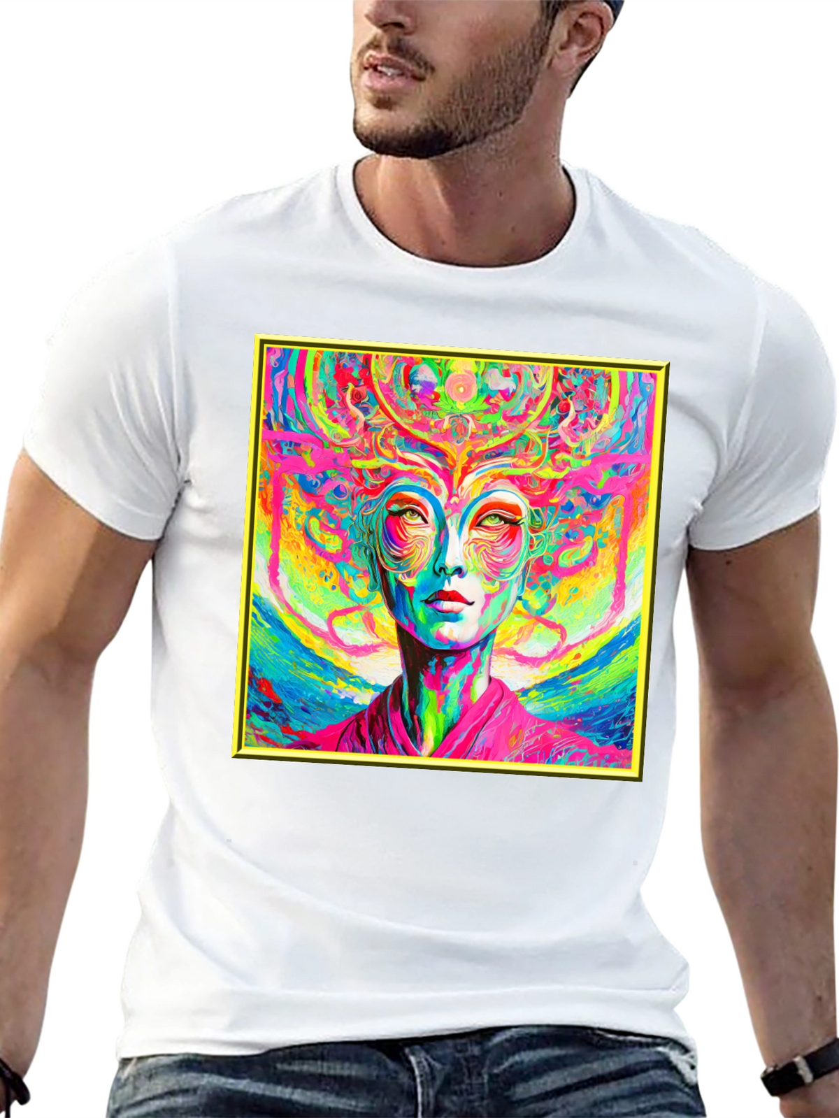 Psychedelic Woman Graphic T-Shirt - Vivid Art Tee