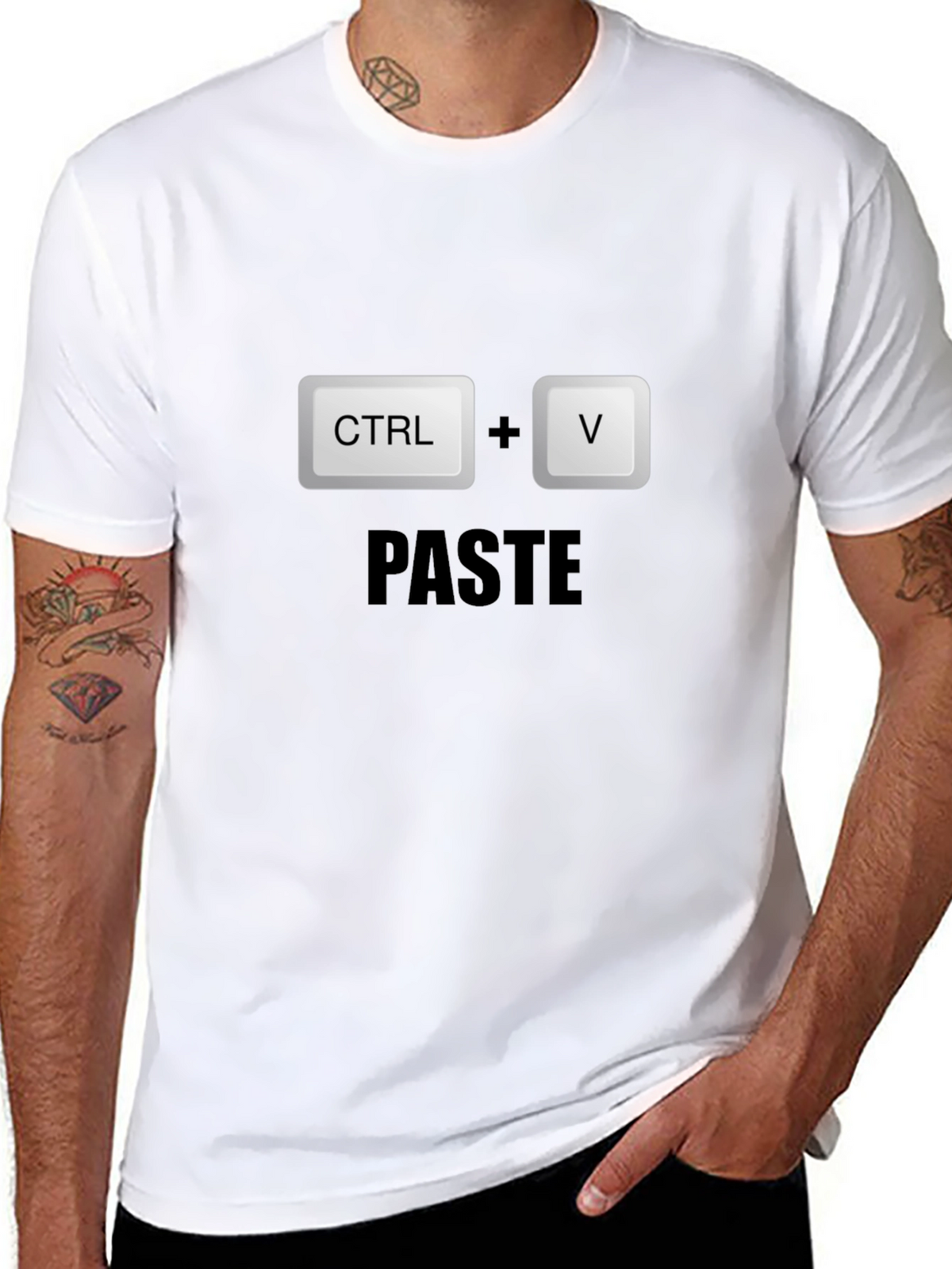 CTRL+V Paste Black T-Shirt - Programmer Humor!