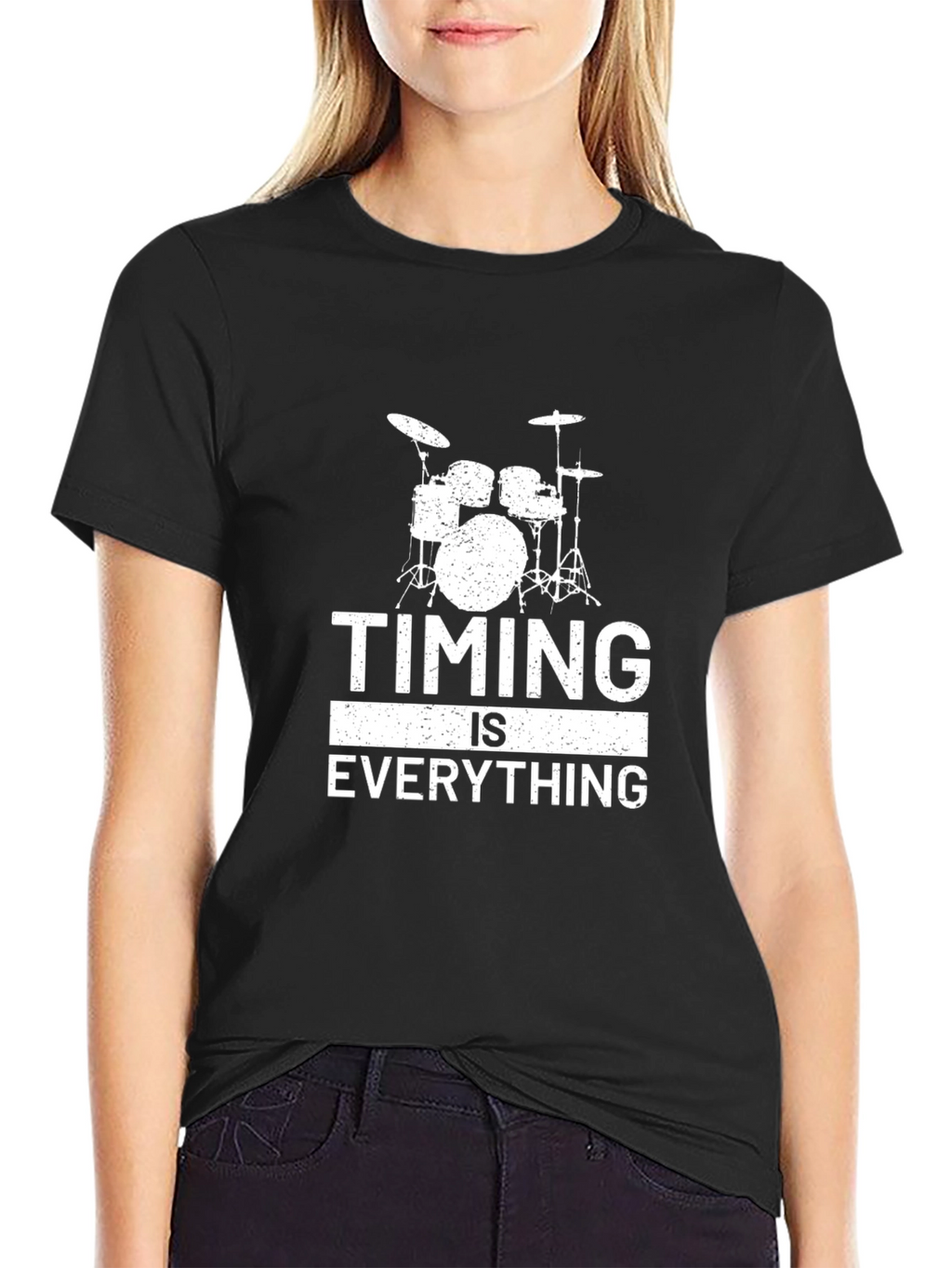 Drum Set Timing is Everything Black T-Shirt
