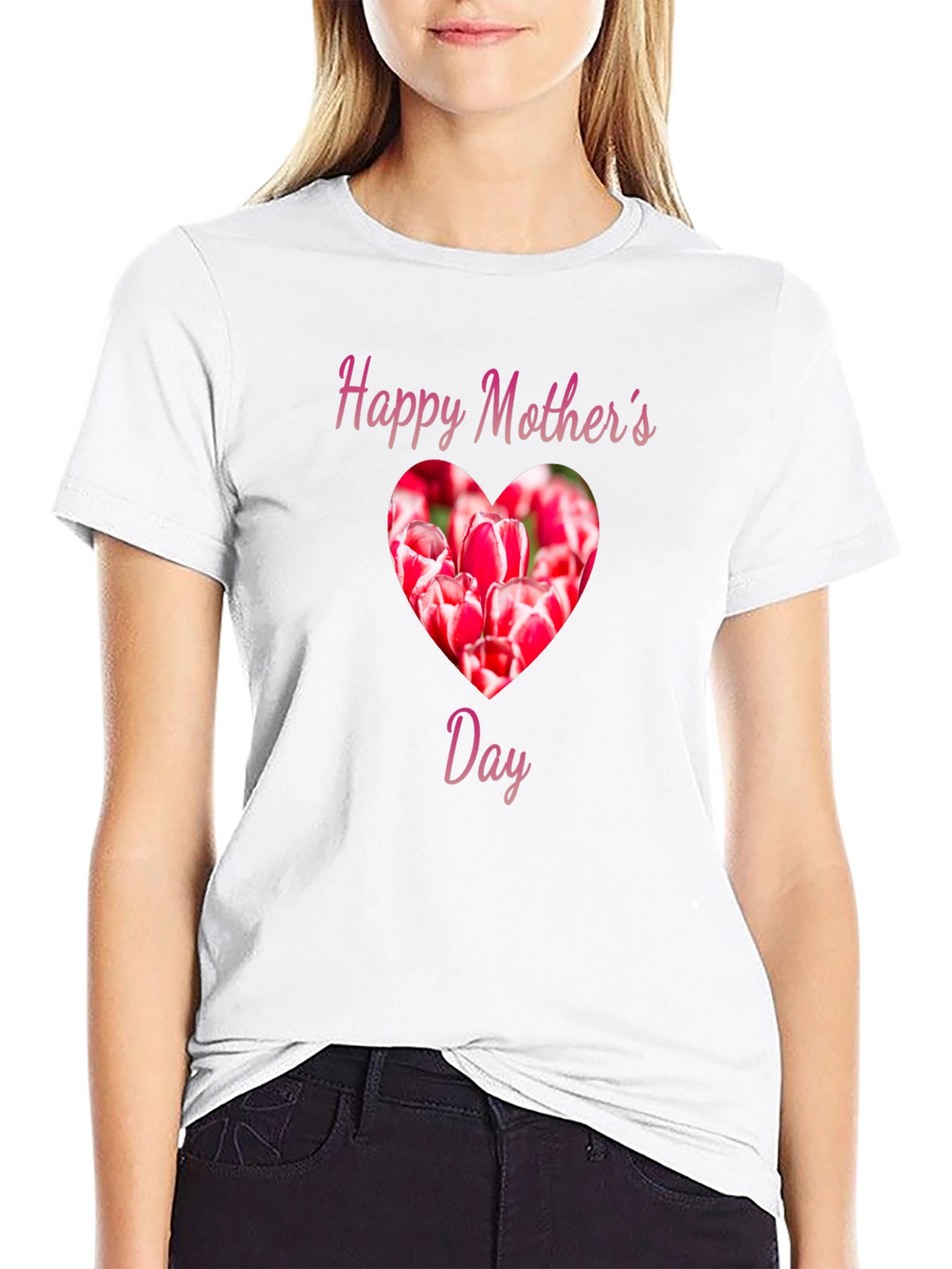 Happy Mothers Day Tulip Heart T-Shirt