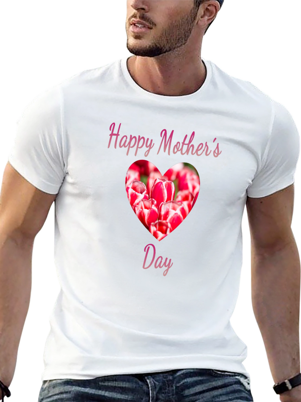 Happy Mothers Day Tulip Heart T-Shirt