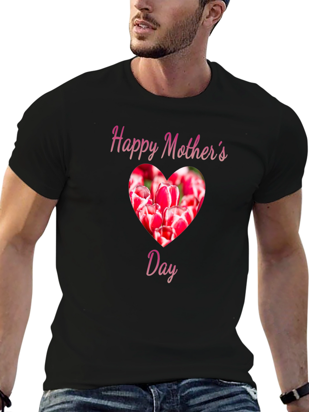 Happy Mothers Day Tulip Heart T-Shirt