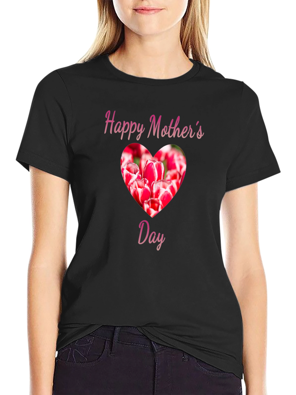 Happy Mothers Day Tulip Heart T-Shirt