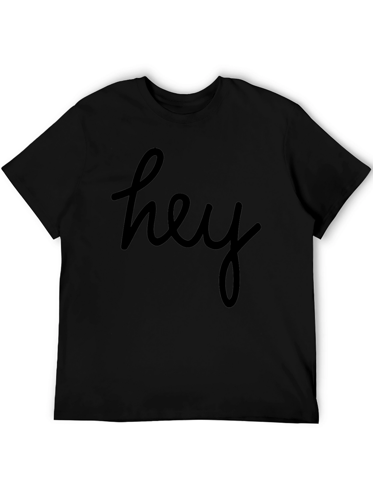 Hey Script Graphic Tee - Casual Comfort