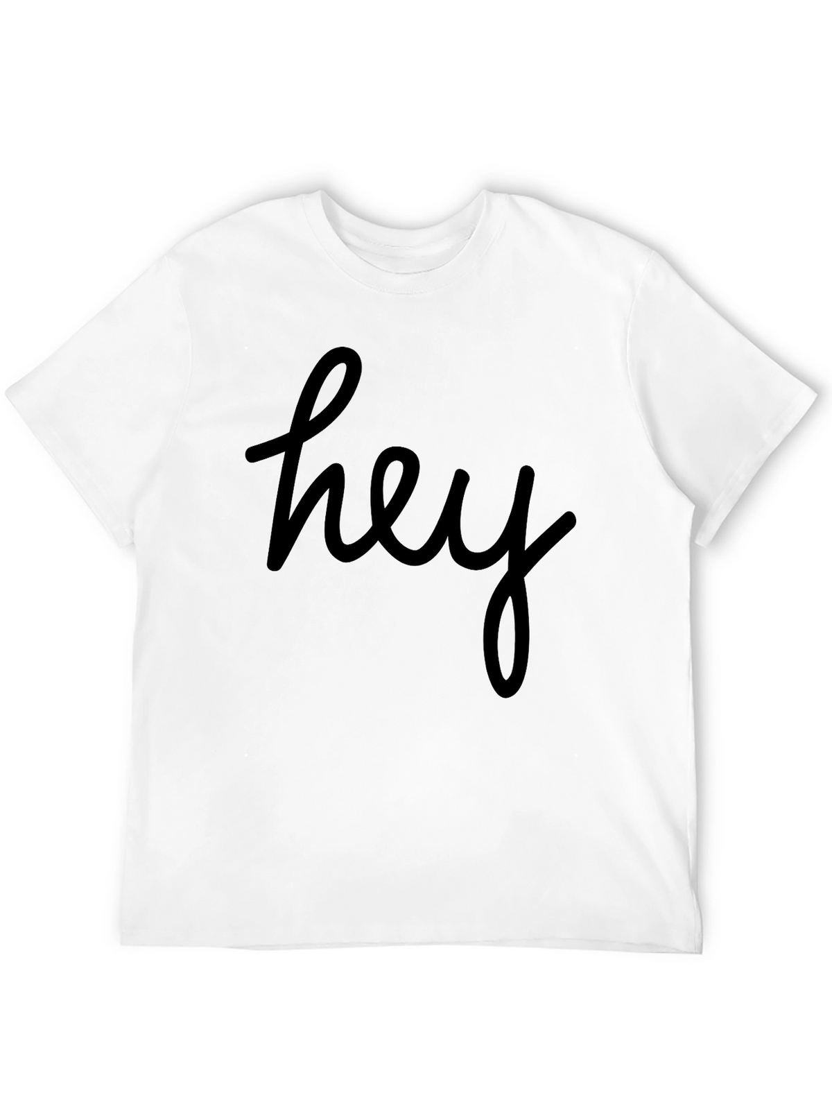 Hey Script Graphic Tee - Casual Comfort