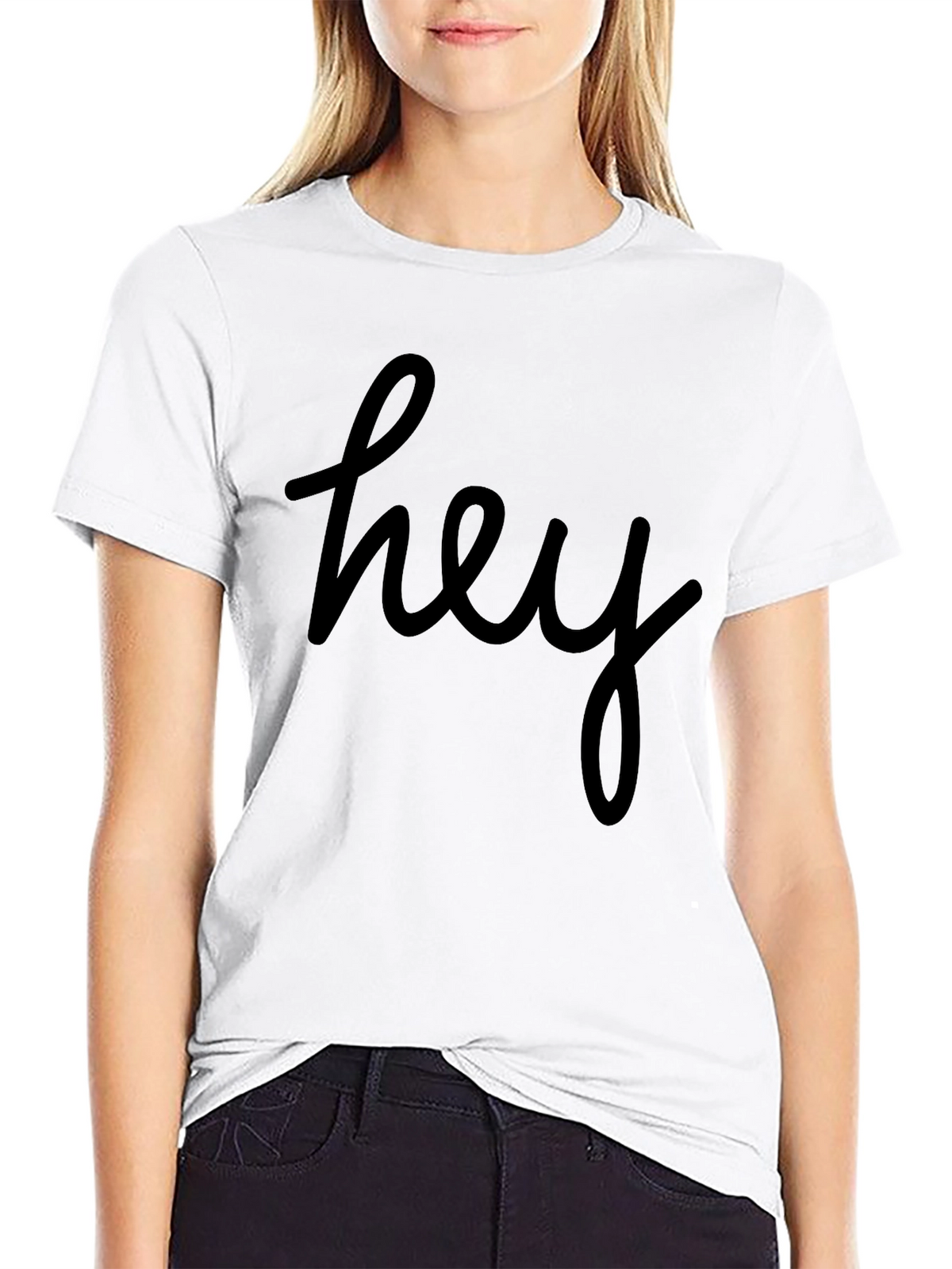 Hey Script Graphic Tee - Casual Comfort