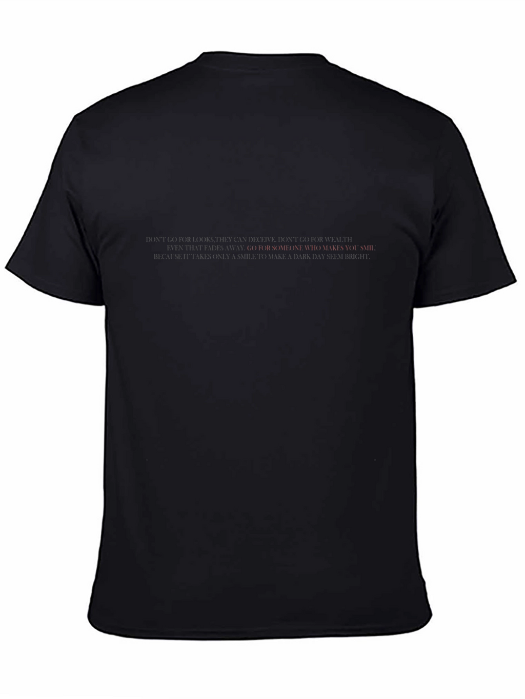 Mens Black T-Shirt with Inspirational Quote