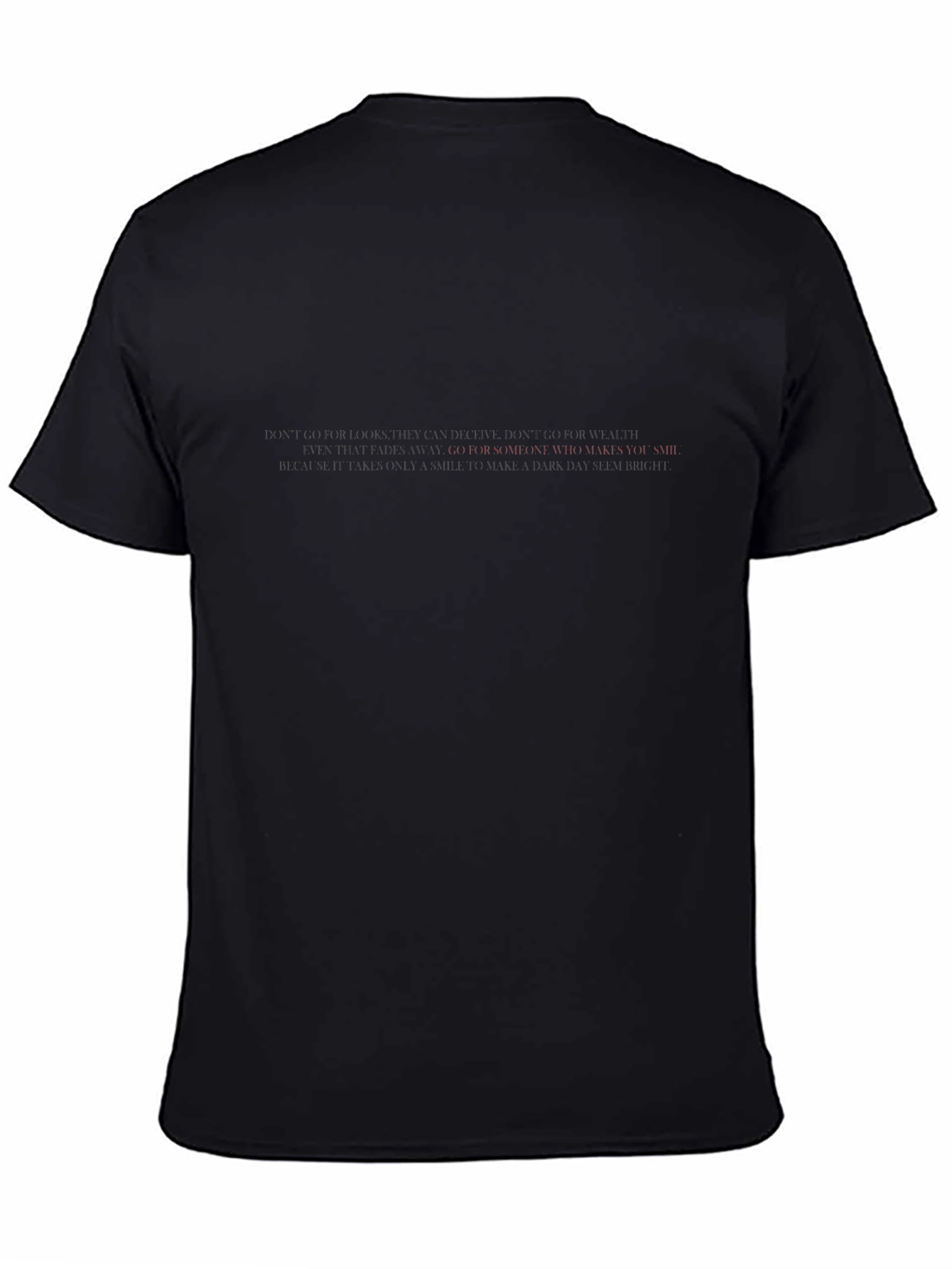 Mens Black T-Shirt with Inspirational Quote