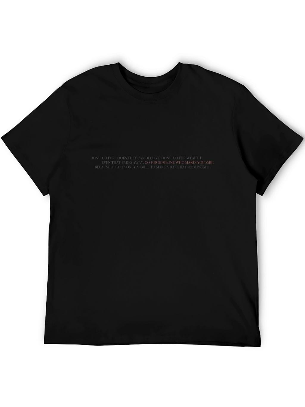 Mens Black T-Shirt with Inspirational Quote