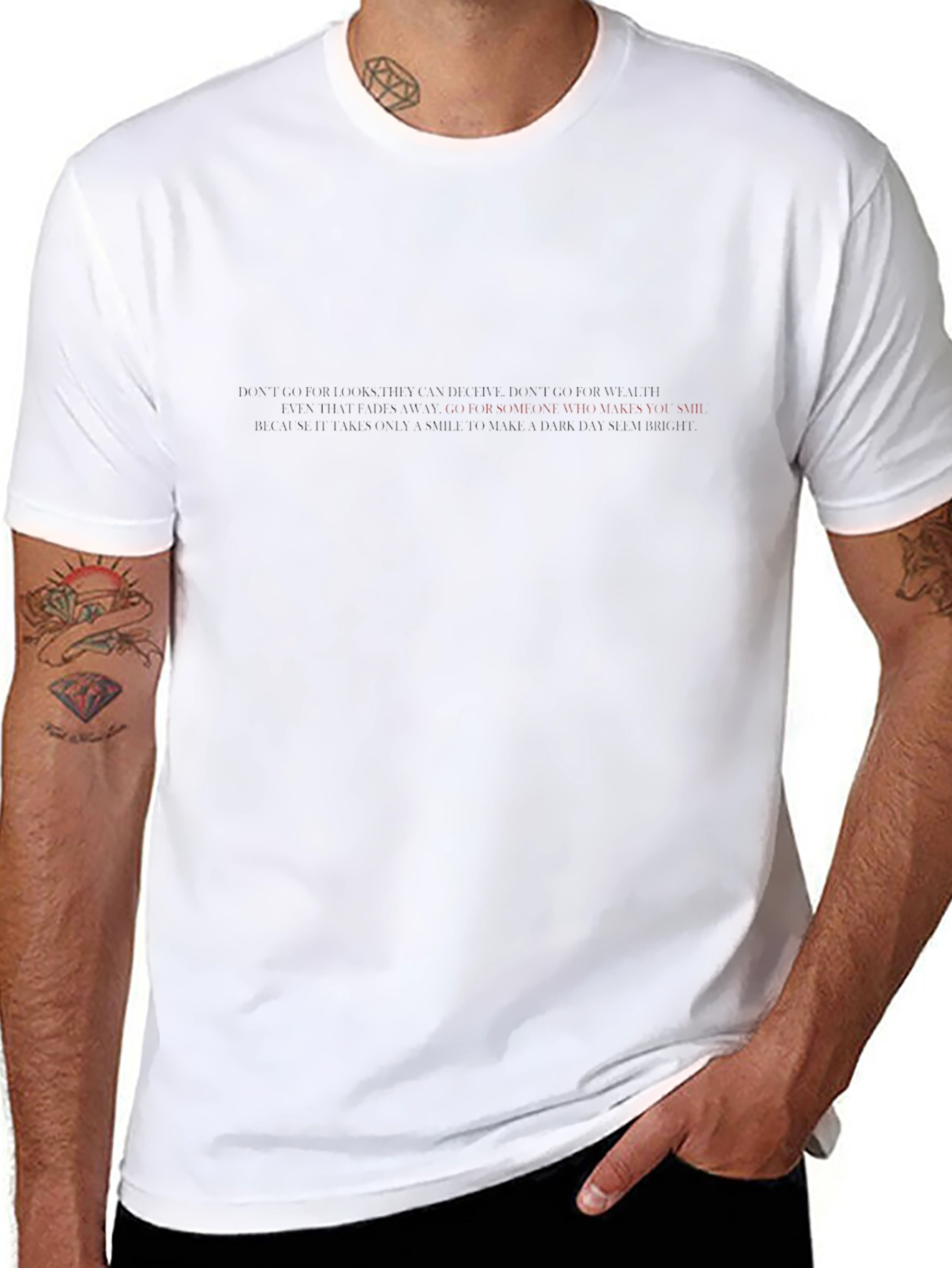 Mens Black T-Shirt with Inspirational Quote