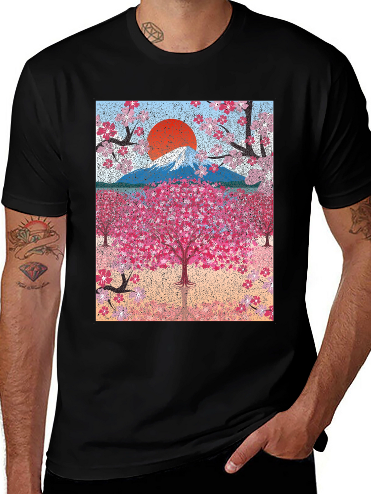 Cherry Blossom Mountain Graphic Tee