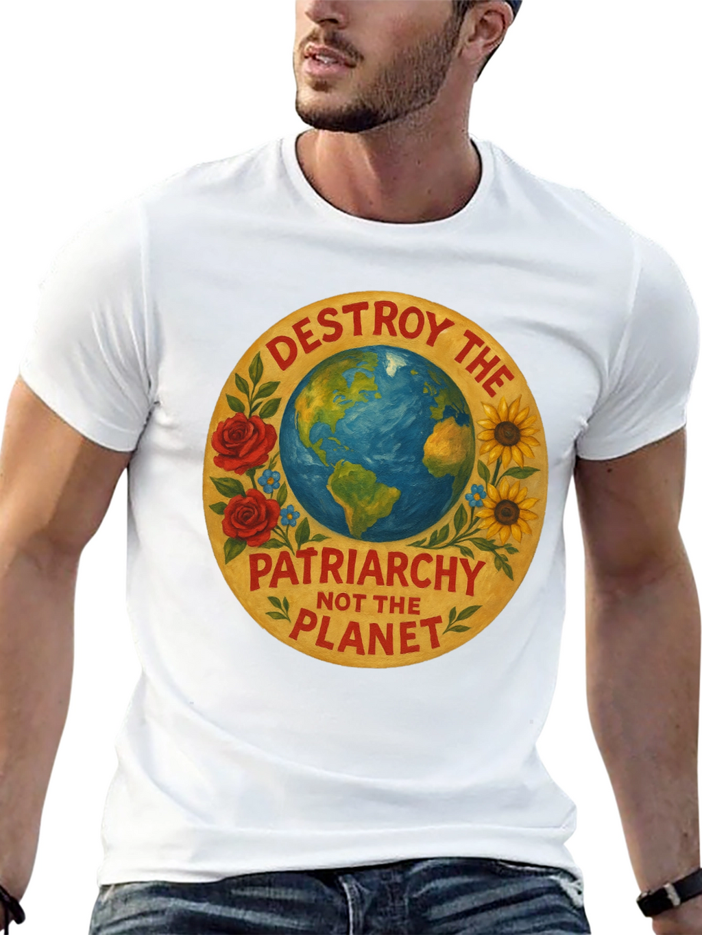 Destroy Patriarchy Planet Earth Graphic Tee