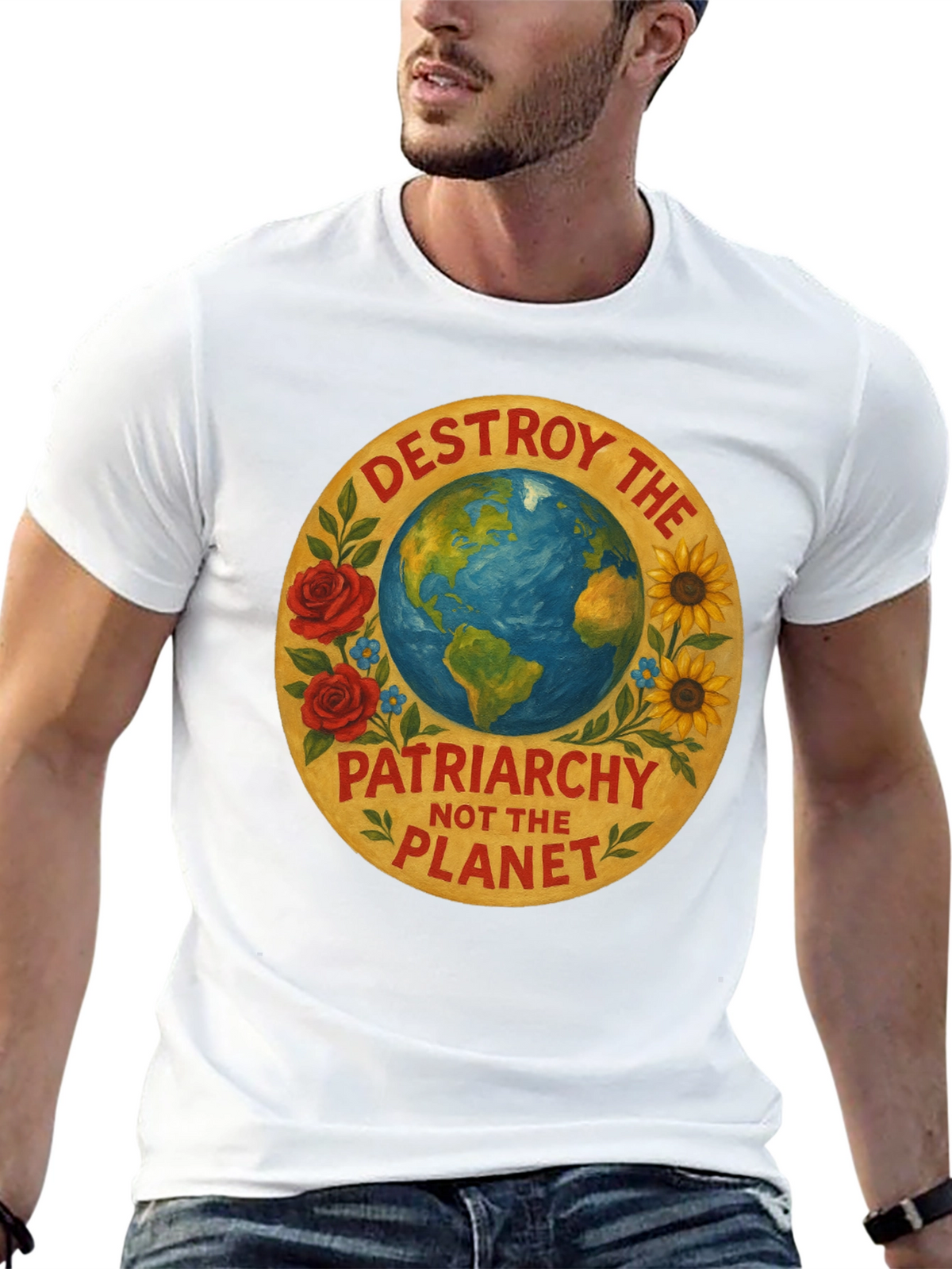 Destroy Patriarchy Planet Earth Graphic Tee