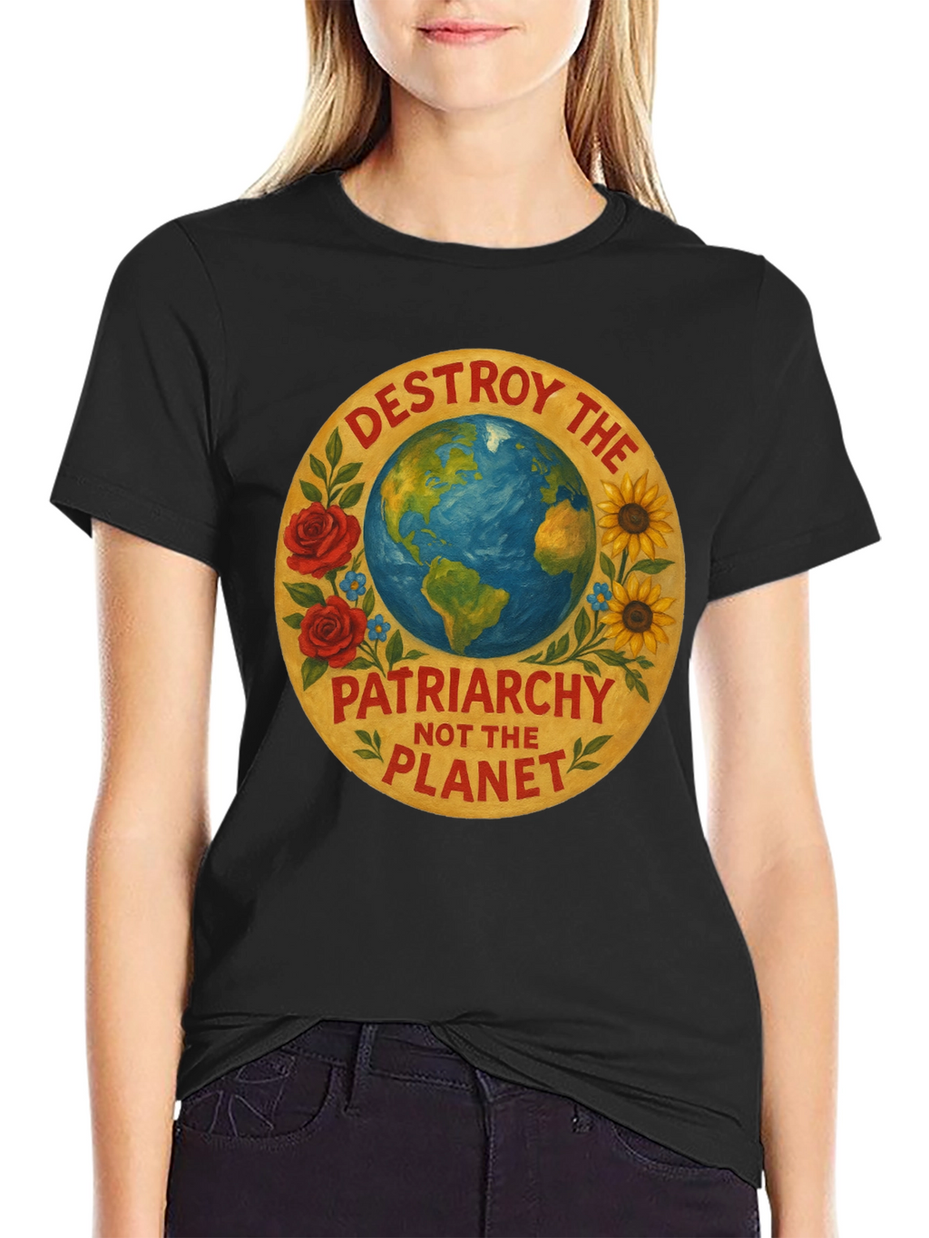 Destroy Patriarchy Planet Earth Graphic Tee