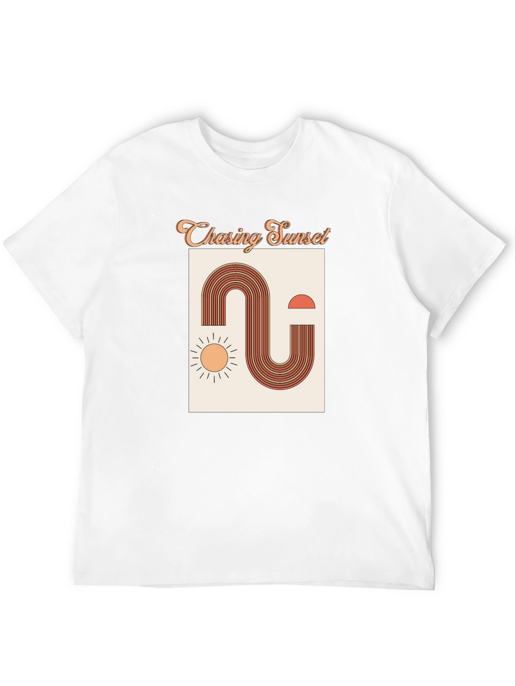 Retro Chasing Sunset Graphic Tee - Black