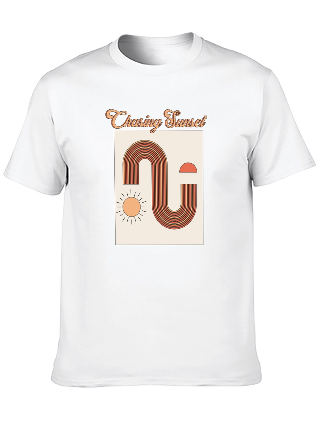 Retro Chasing Sunset Graphic Tee - Black