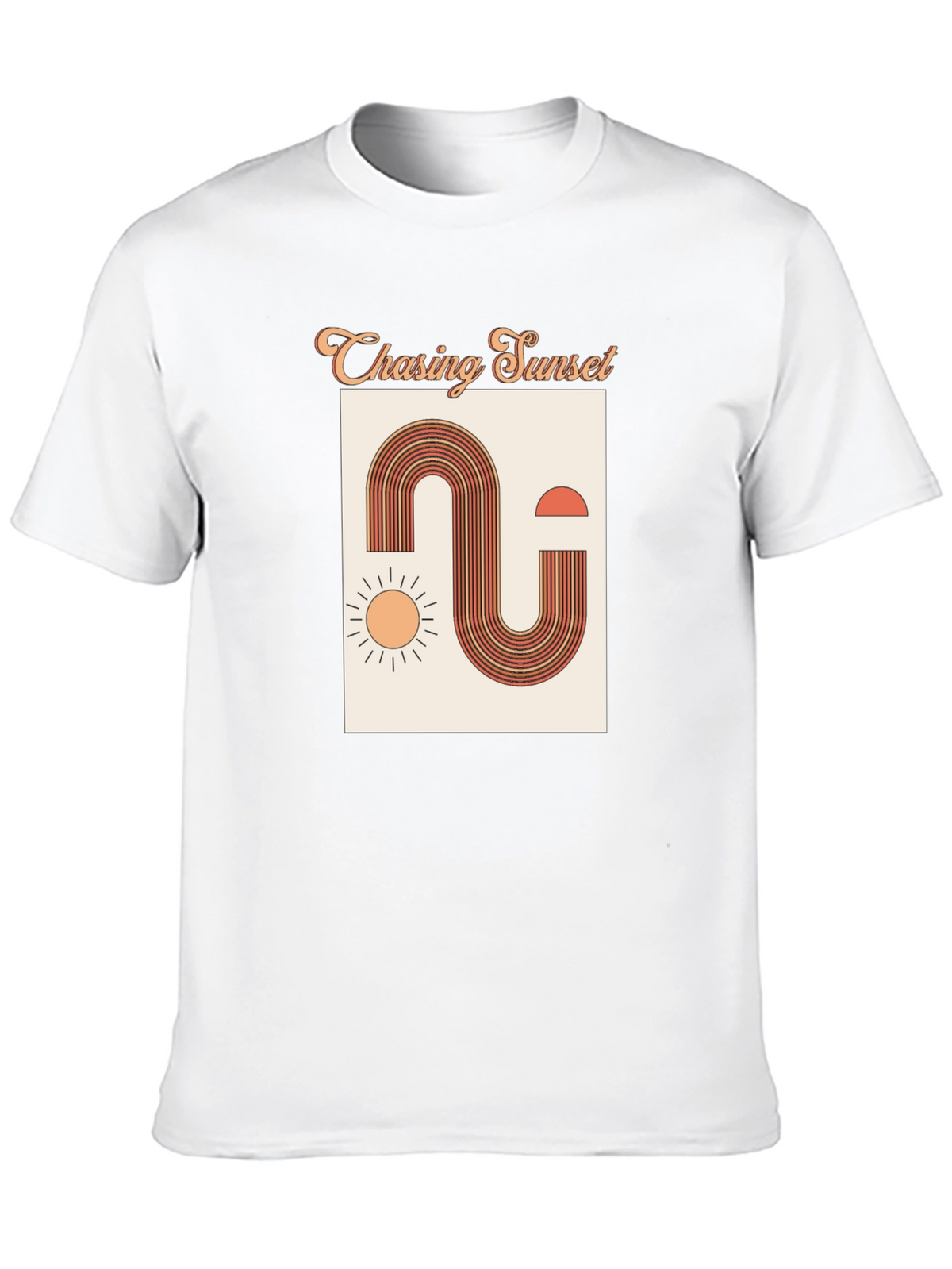 Retro Chasing Sunset Graphic Tee - Black