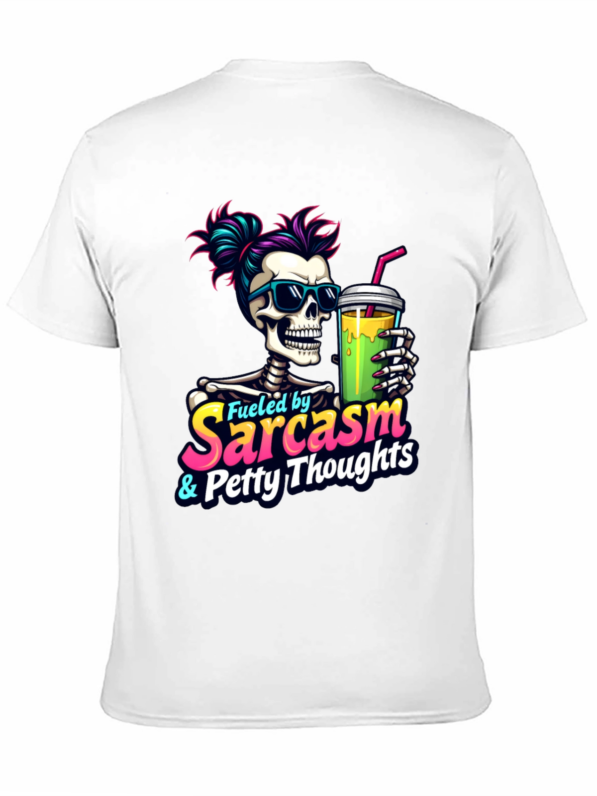 Fueled by Sarcasm Skeleton Graphic T-Shirt