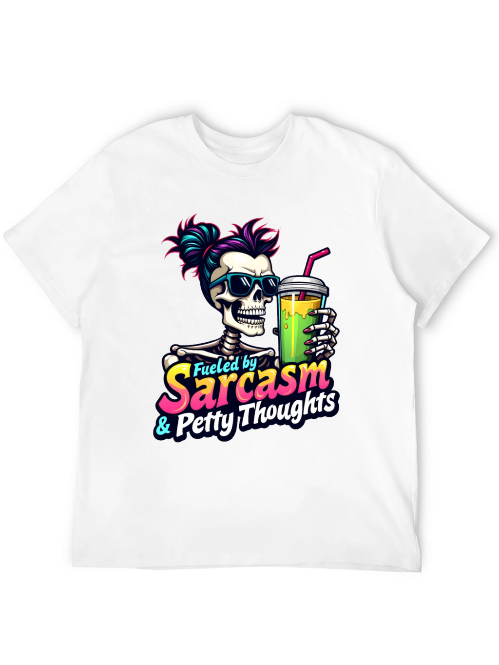 Fueled by Sarcasm Skeleton Graphic T-Shirt