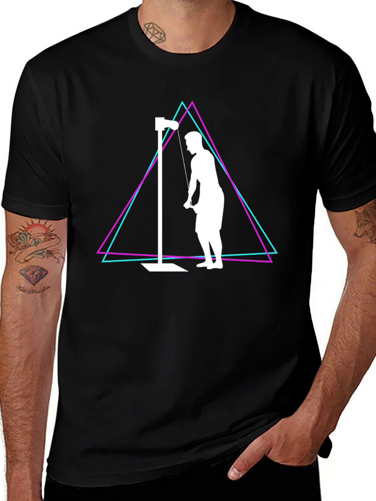 Retro Gym Workout T-Shirt - Tricep Extension Design