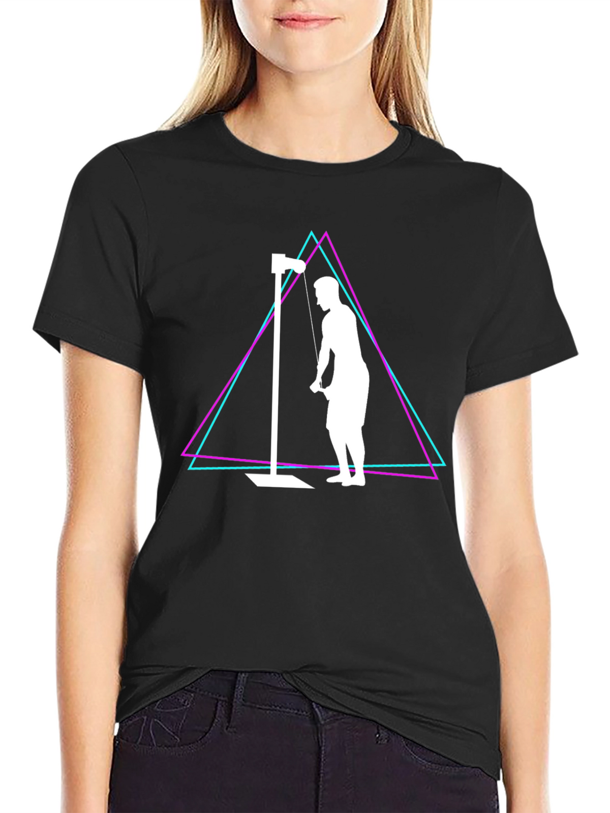 Retro Gym Workout T-Shirt - Tricep Extension Design