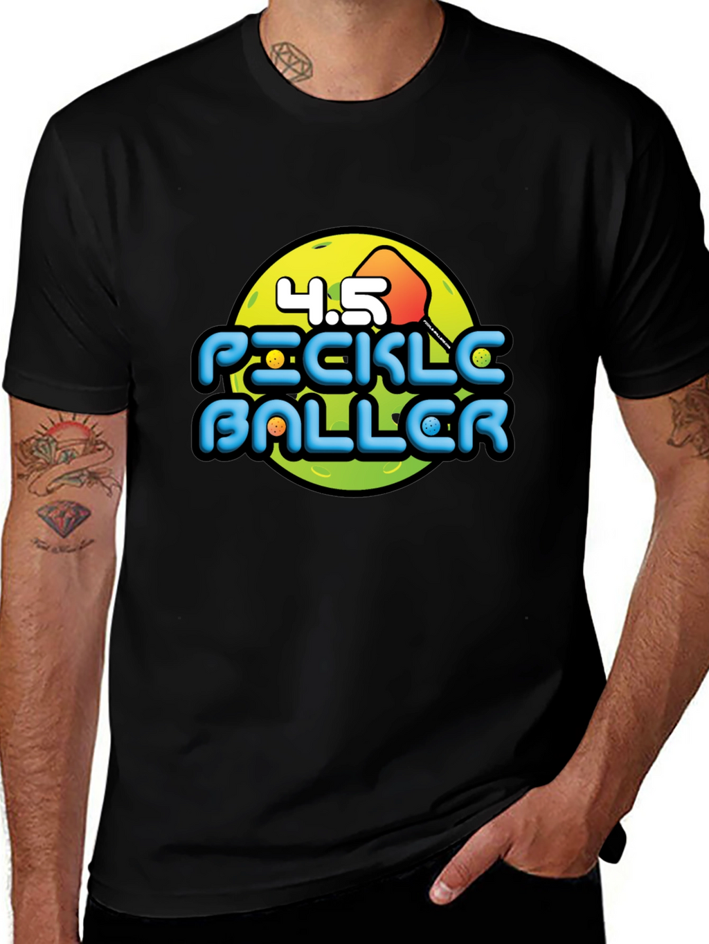 Pickleballer Graphic Tee - Black T-Shirt