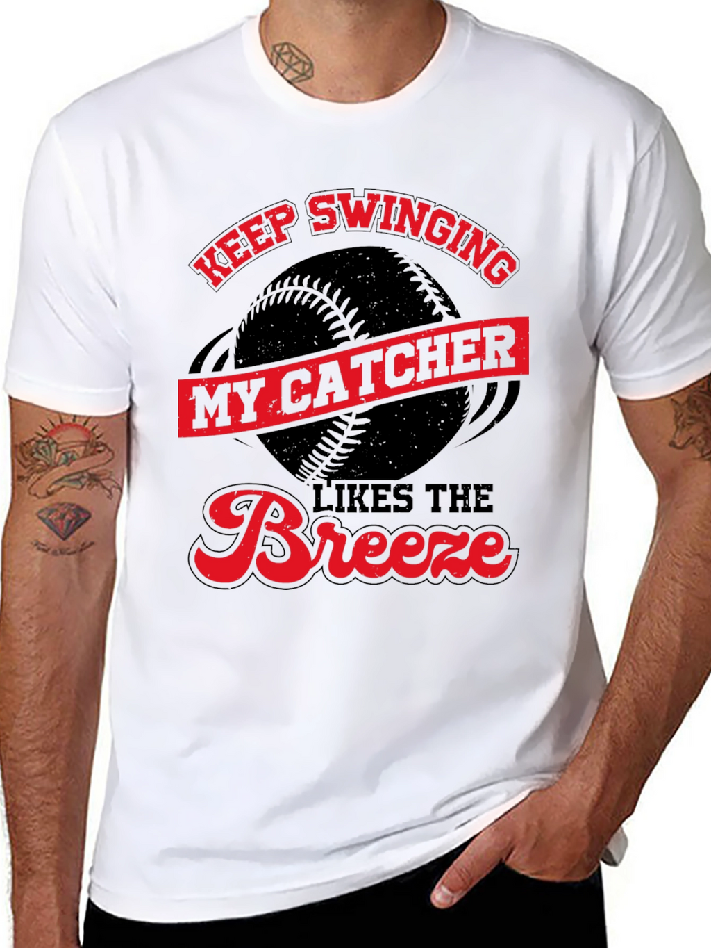 Keep Swinging My Catcher Likes The Breeze T-Shirt