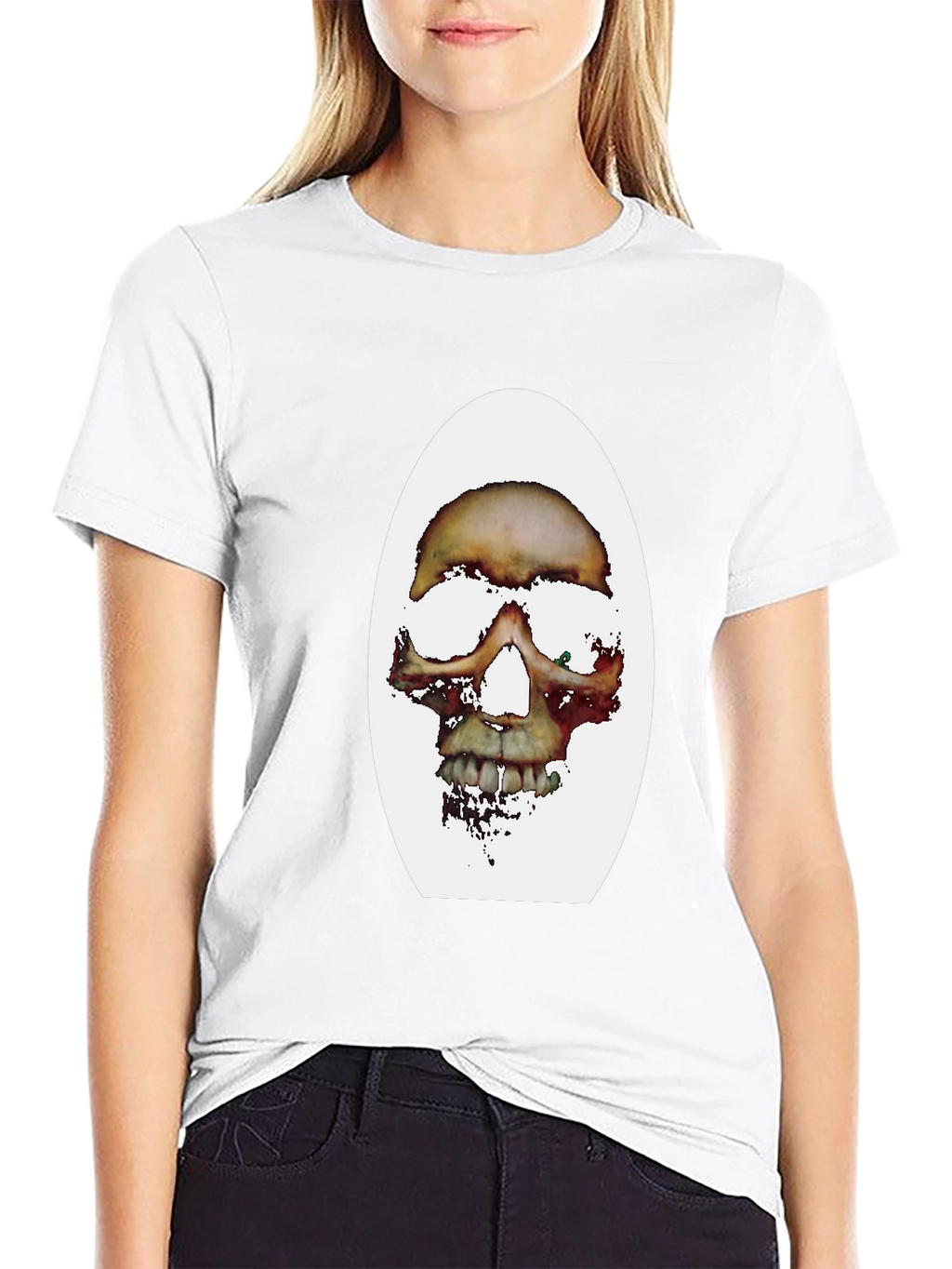 Edgy Skull Graphic Black T-Shirt