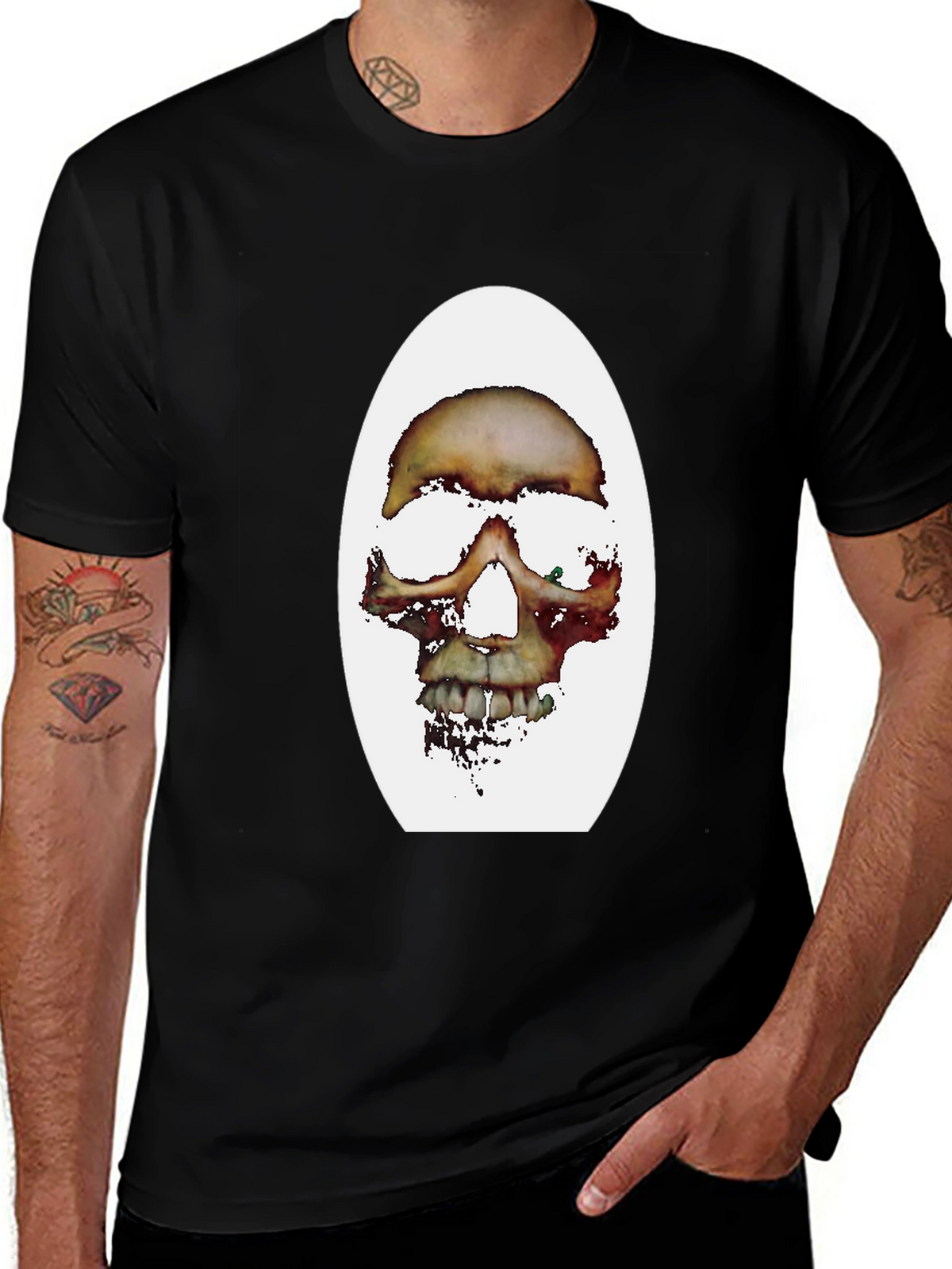 Edgy Skull Graphic Black T-Shirt