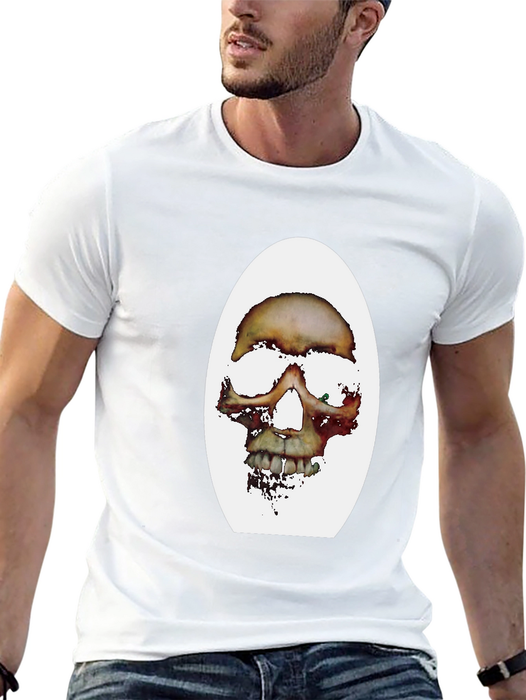 Edgy Skull Graphic Black T-Shirt