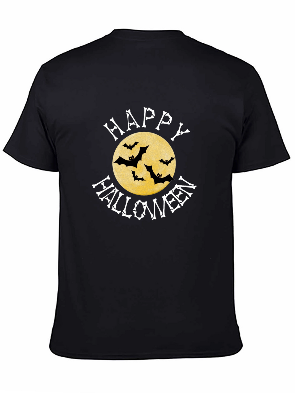 Happy Halloween Bats Moon Graphic T-Shirt