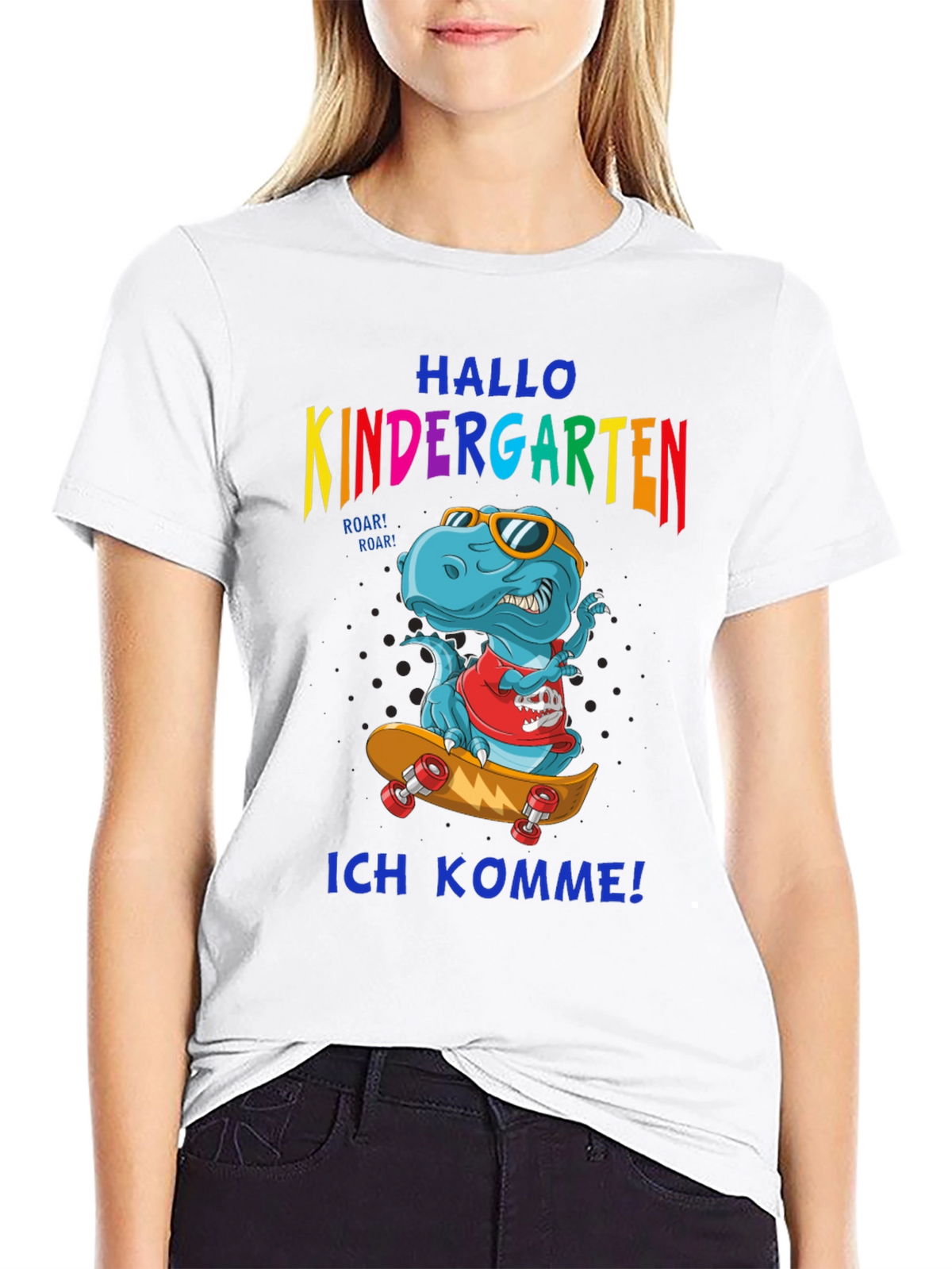 Kindergarten T-Rex Skateboard T-Shirt