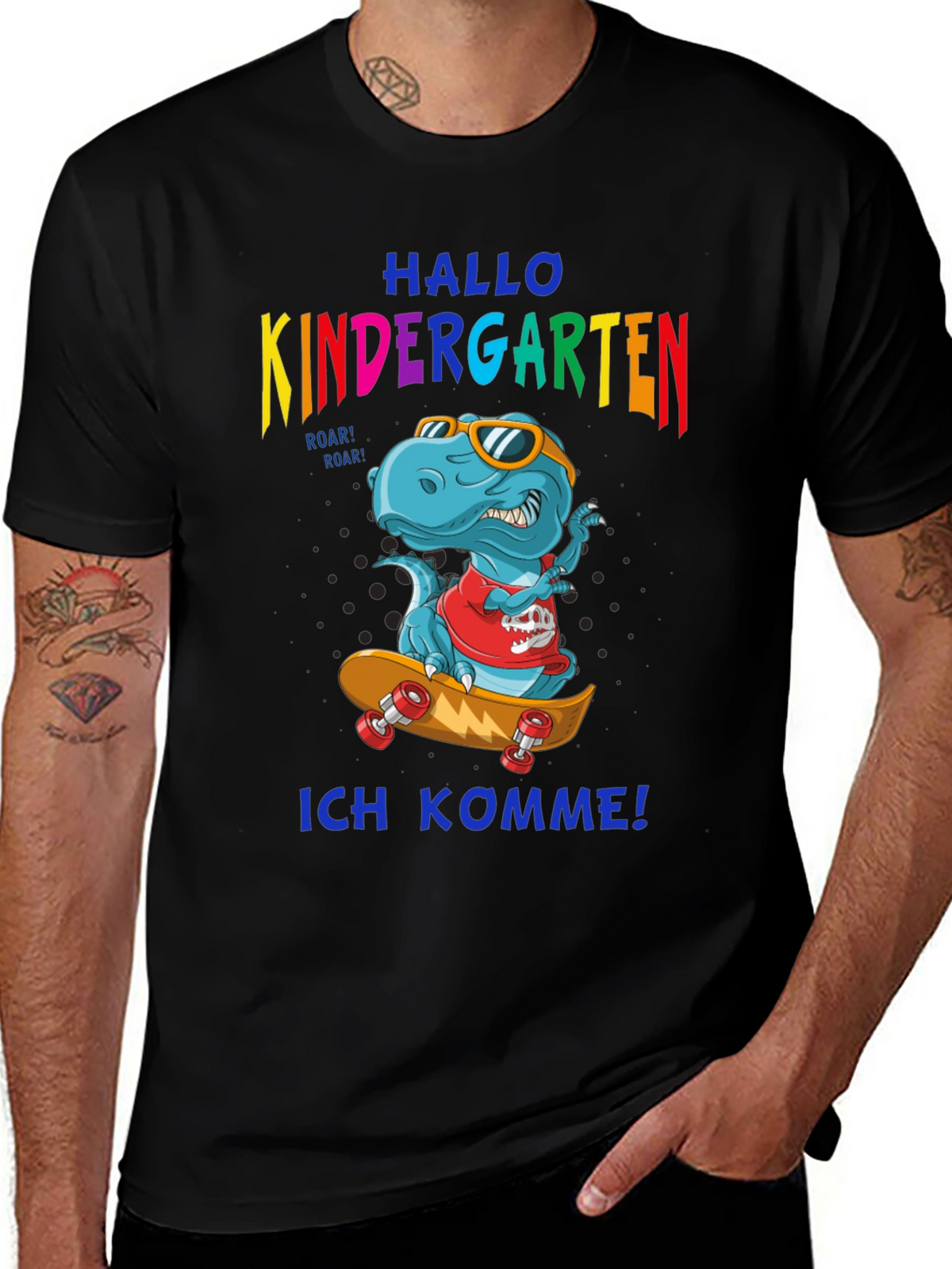 Kindergarten T-Rex Skateboard T-Shirt