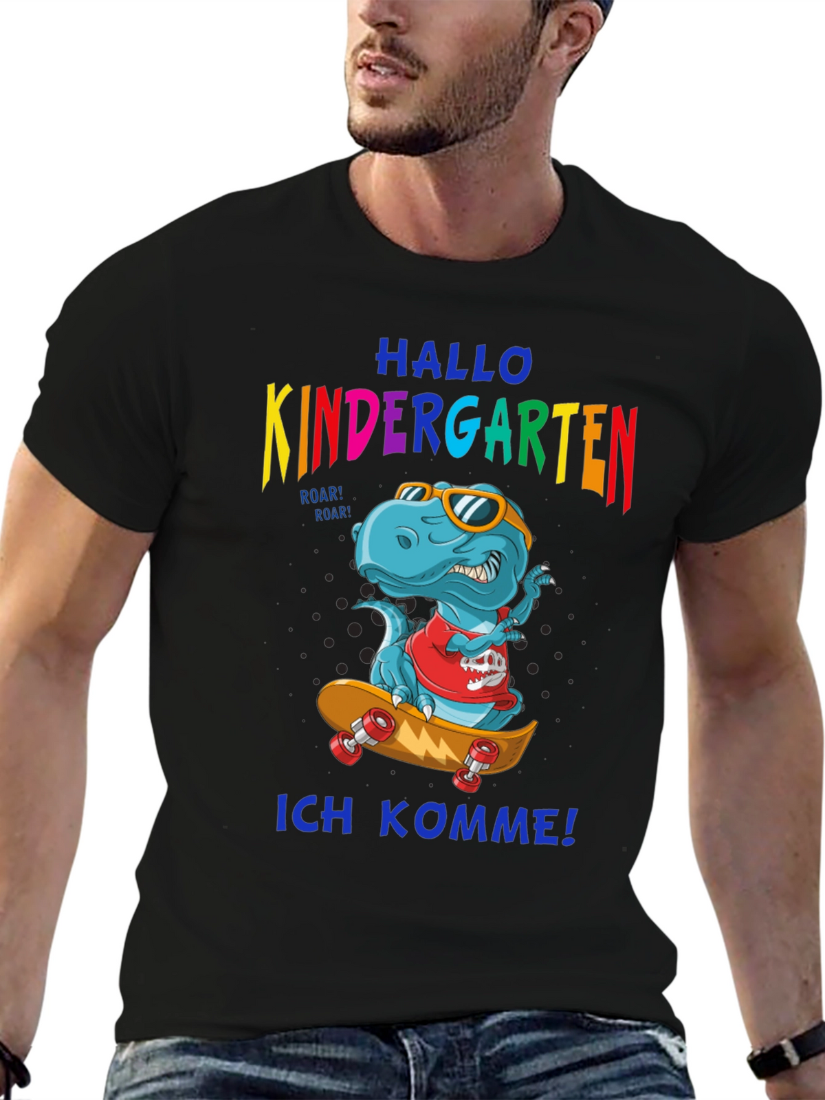 Kindergarten T-Rex Skateboard T-Shirt