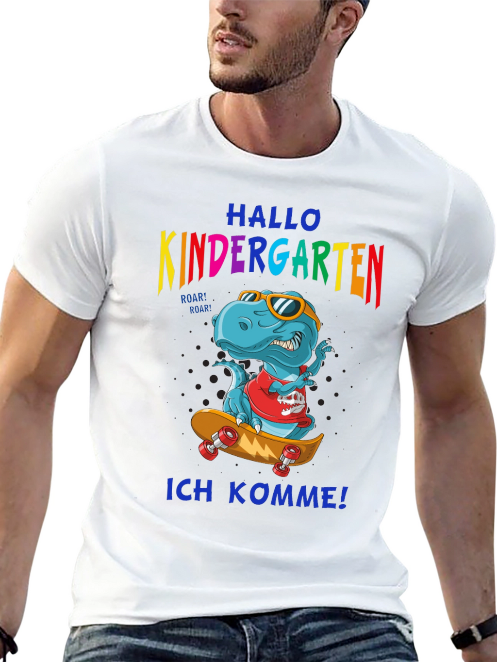 Kindergarten T-Rex Skateboard T-Shirt