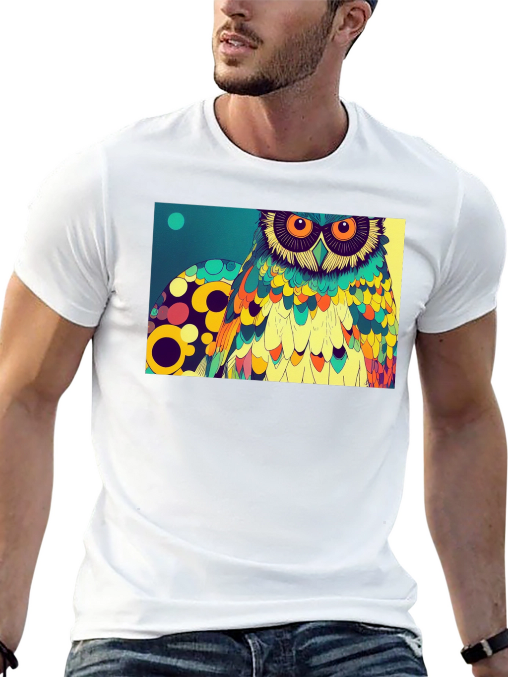 Owl Art Graphic Print T-Shirt
