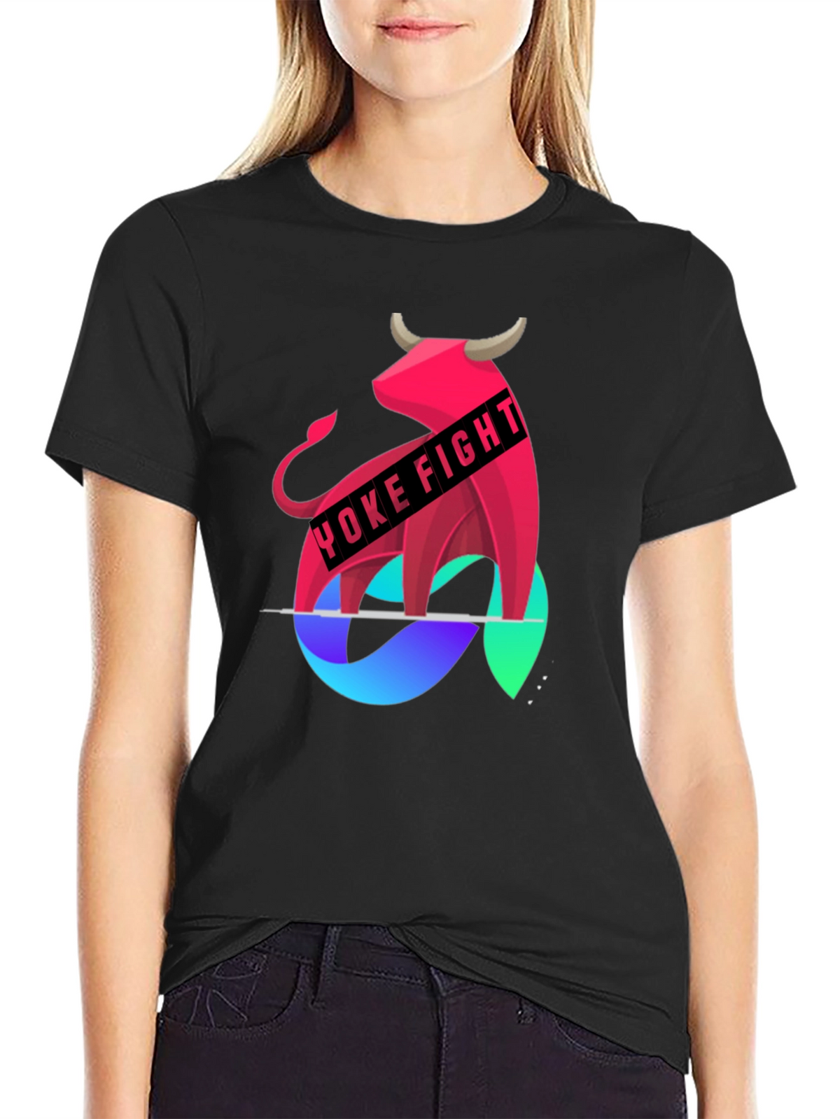 Yoke Fight Bull Graphic Tee - Stylish Mens T-Shirt