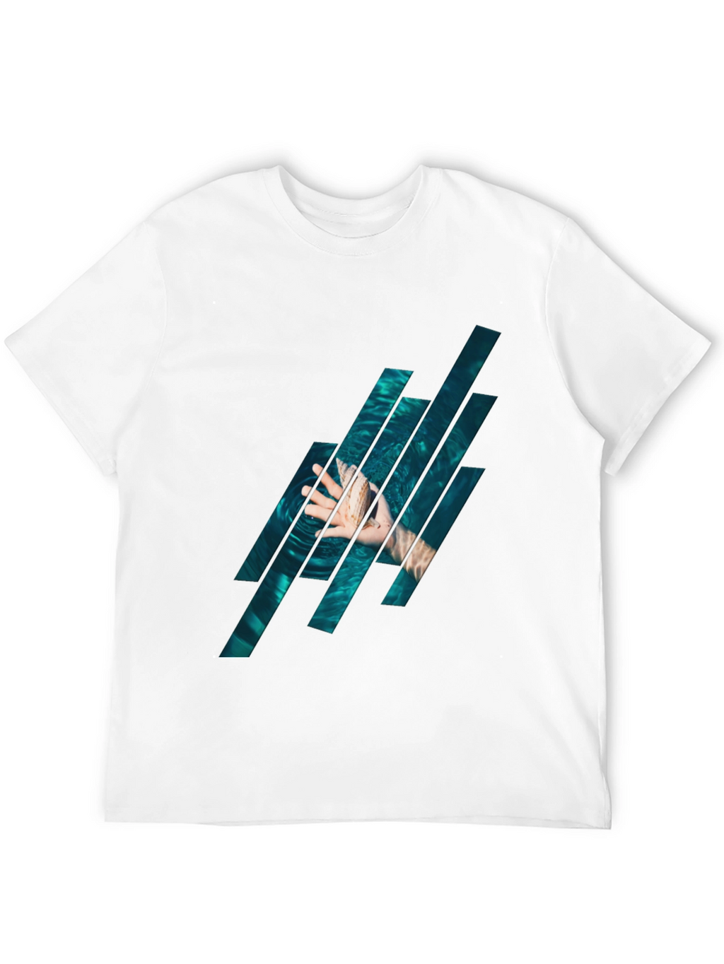 Abstract Water Graphic Black T-Shirt