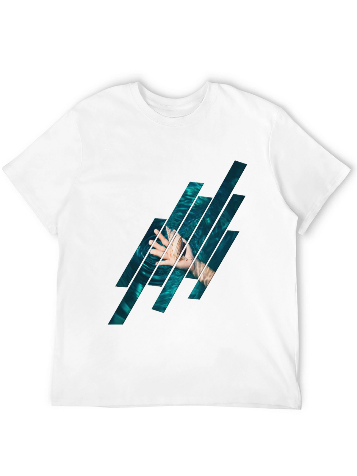 Abstract Water Graphic Black T-Shirt