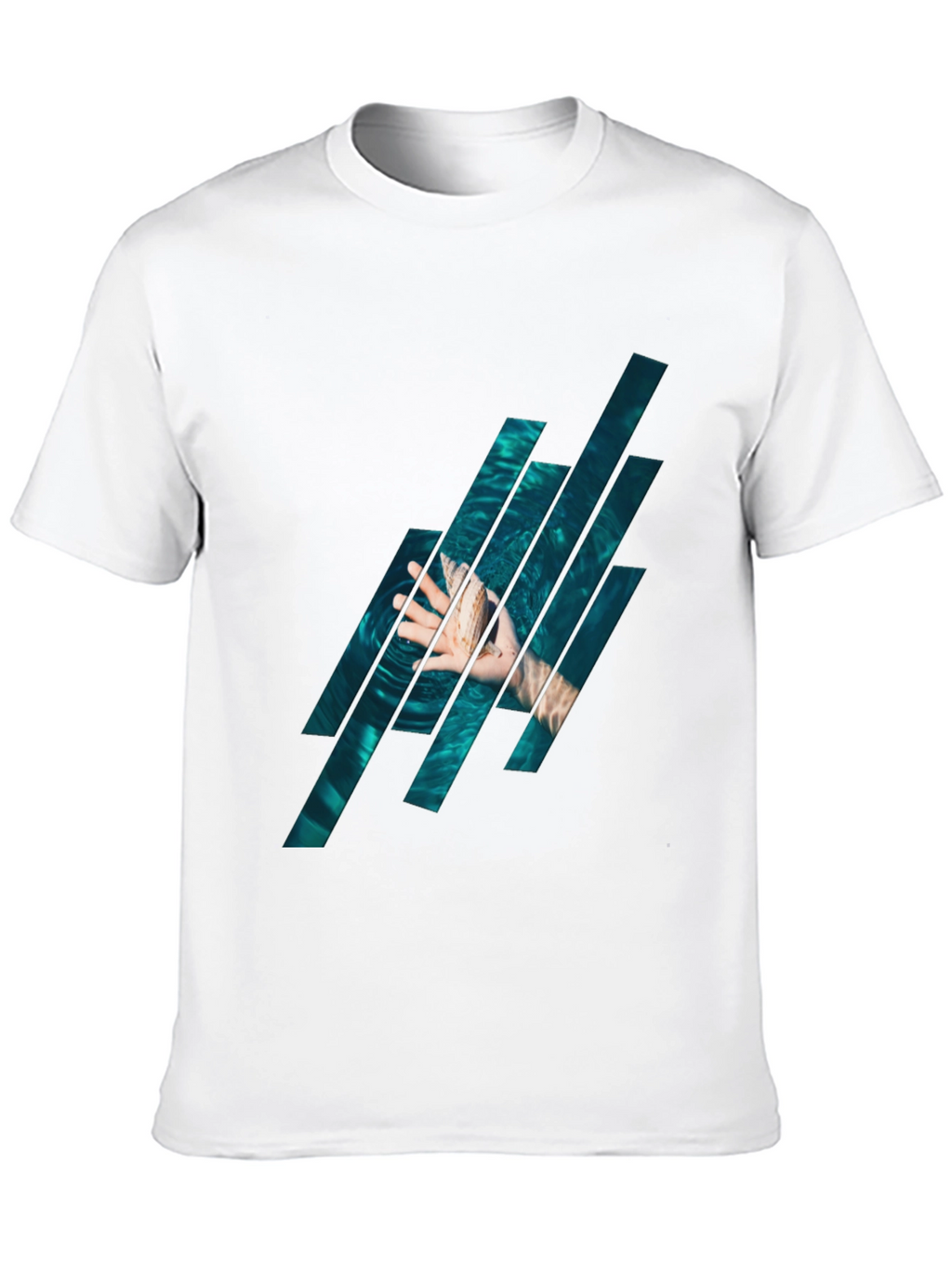 Abstract Water Graphic Black T-Shirt