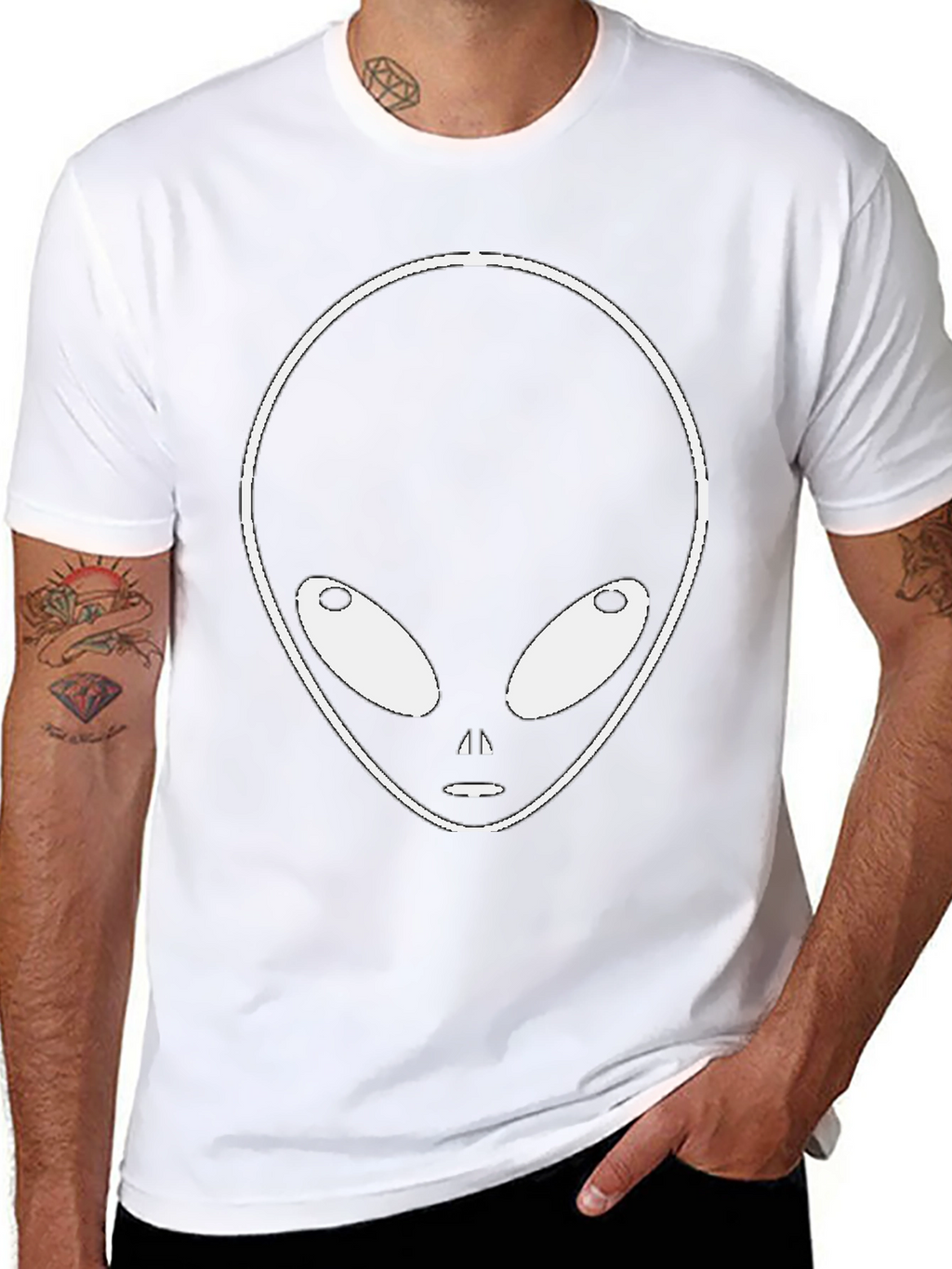 Alien Graphic Tee - Black Cotton Blend