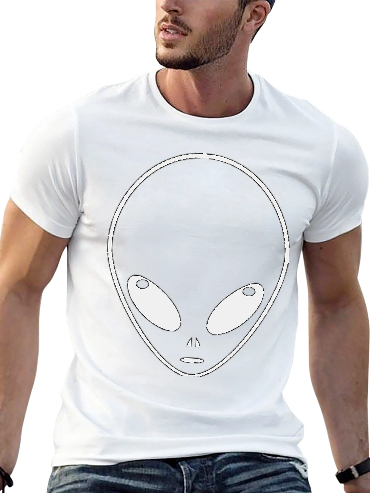 Alien Graphic Tee - Black Cotton Blend