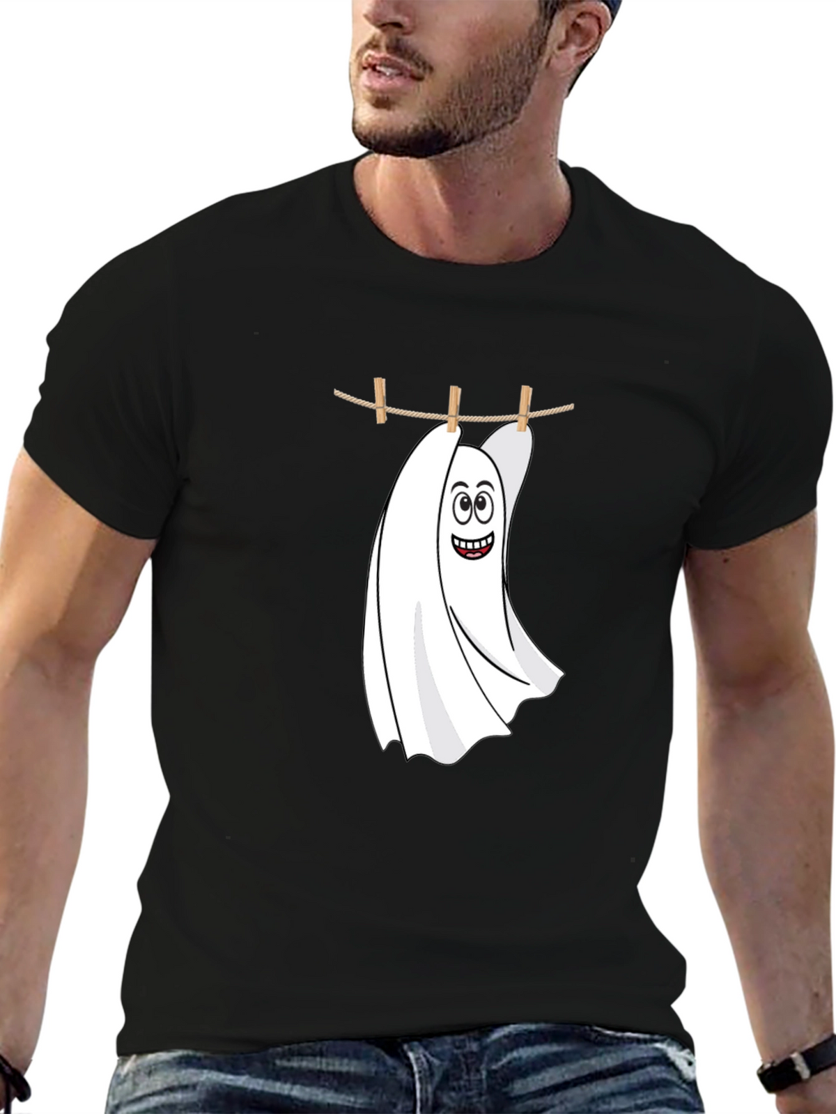 Funny Ghost Laundry T-Shirt - Spooky & Stylish
