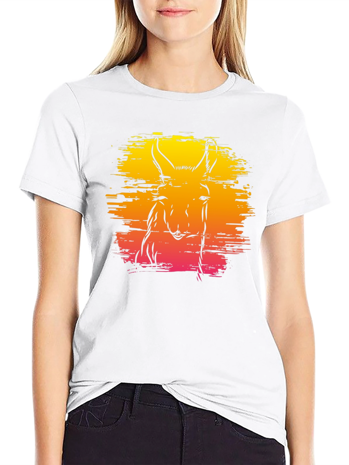Llama Sunset Graphic Tee - Unique Animal Design